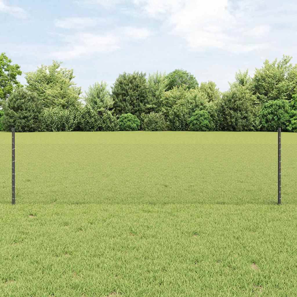 vidaXL Zaun mit Pfosten Grau
