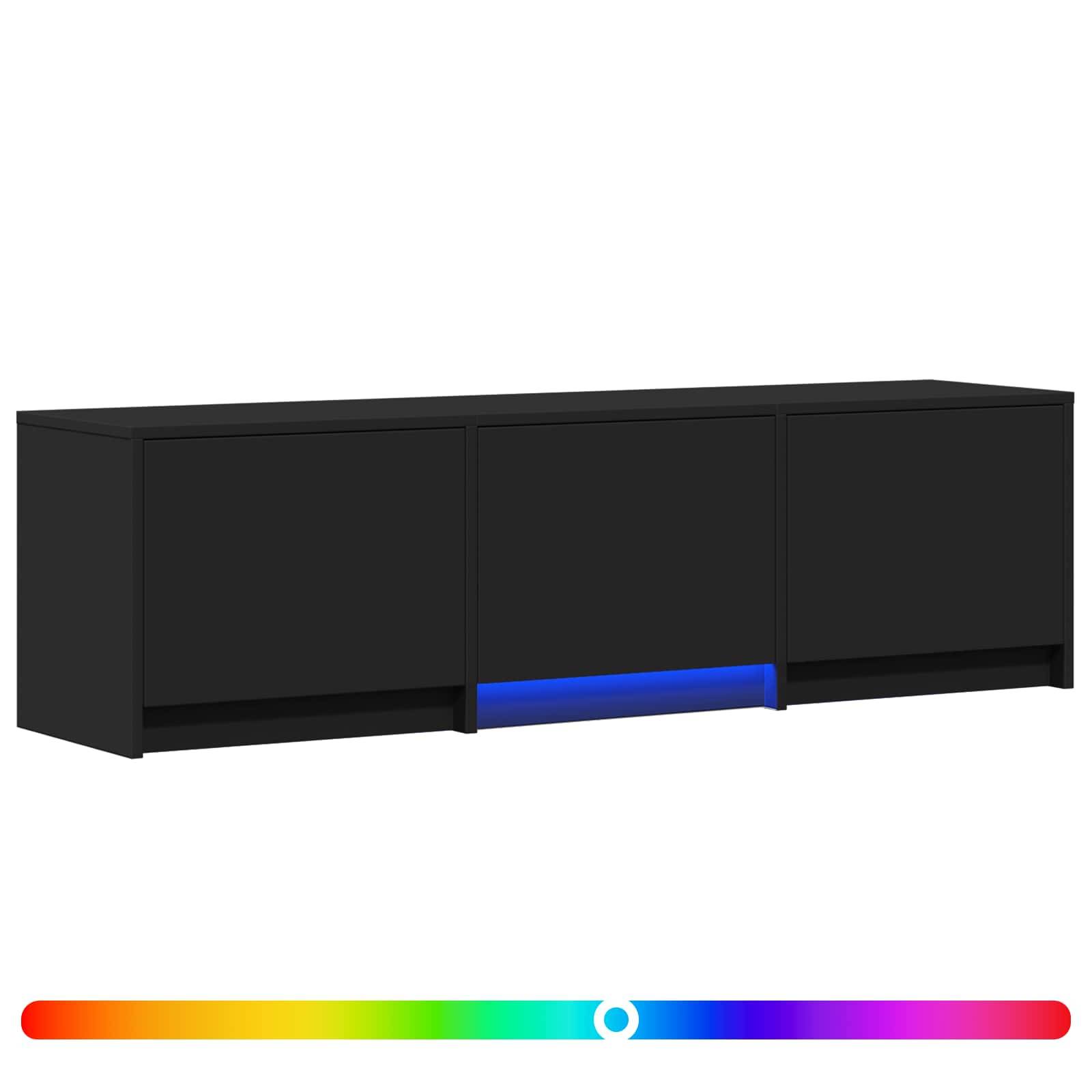 vidaXL Fernsehschrank mit LED Schwarz 140 x 34 x 40 cm Holzwerkstoff