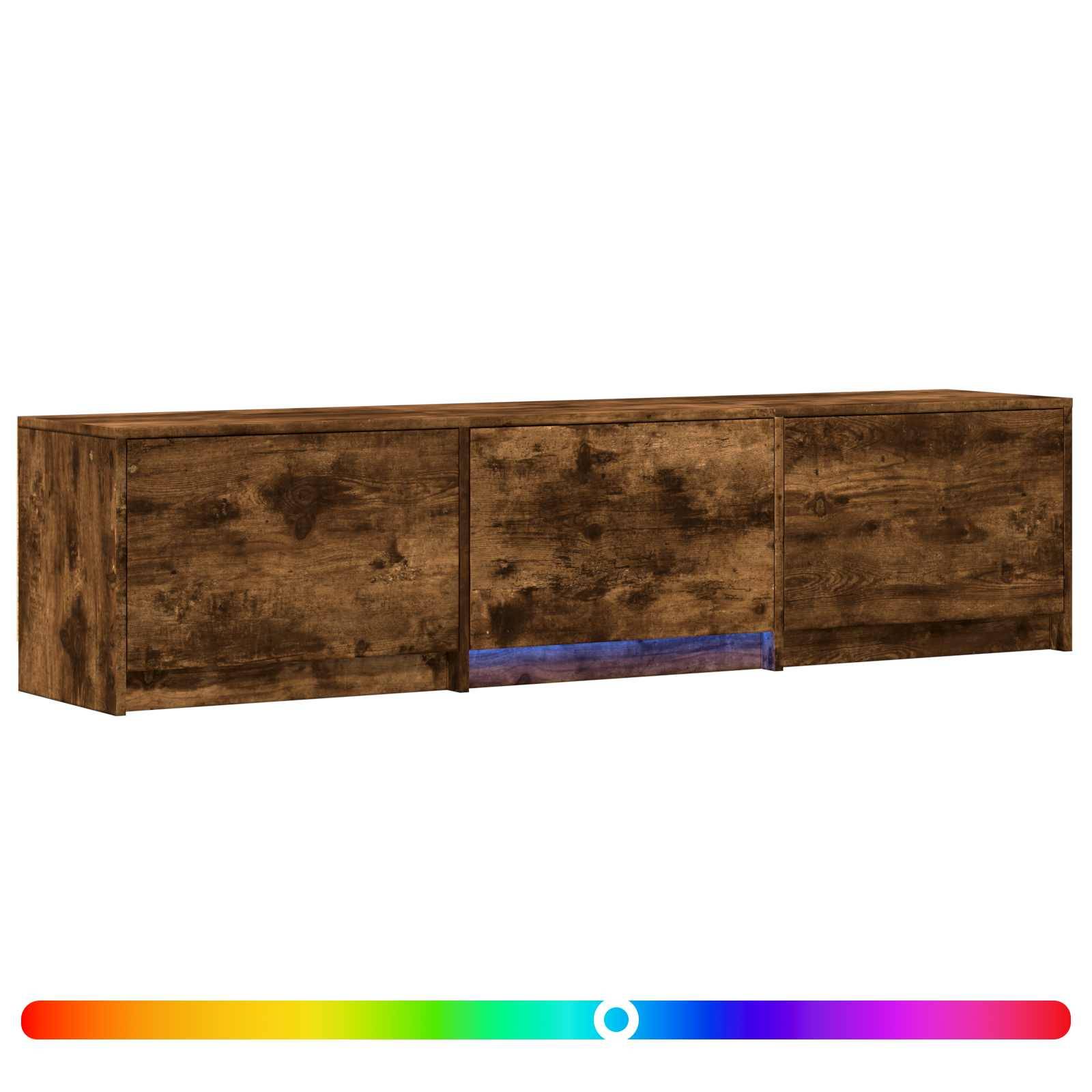 vidaXL Fernsehschrank mit LED Geräucherte Eiche 165 x 34 x 40 cm