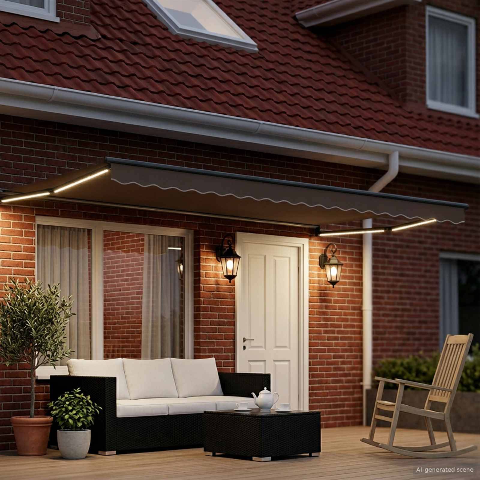 vidaXL Elektrisches Markisenrahmen Anthrazit 5 x 3 m Aluminium