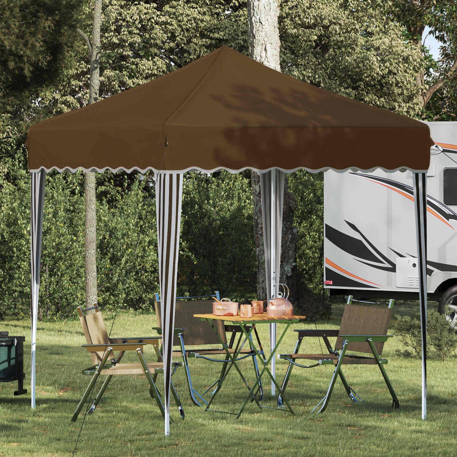 vidaXL Pop-up Partyzelt Taupe 195 x 195 x 245 cm Oxford-Stoff