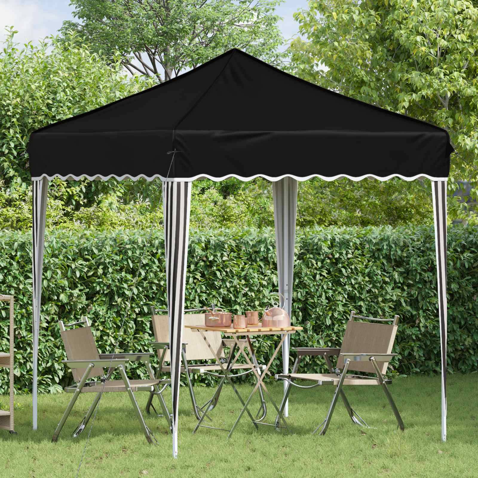 vidaXL Pop-up Partyzelt Schwarz 195 x 195 x 245 cm Oxford-Stoff