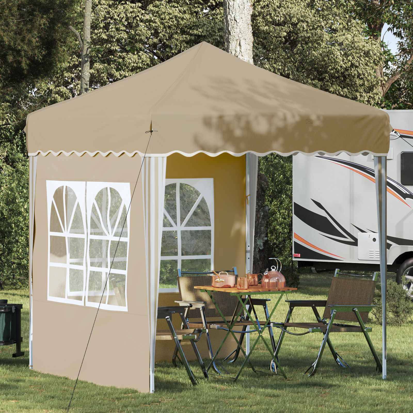 vidaXL Pop-up Partyzelt Creme 195 x 195 x 245 cm Oxford-Stoff