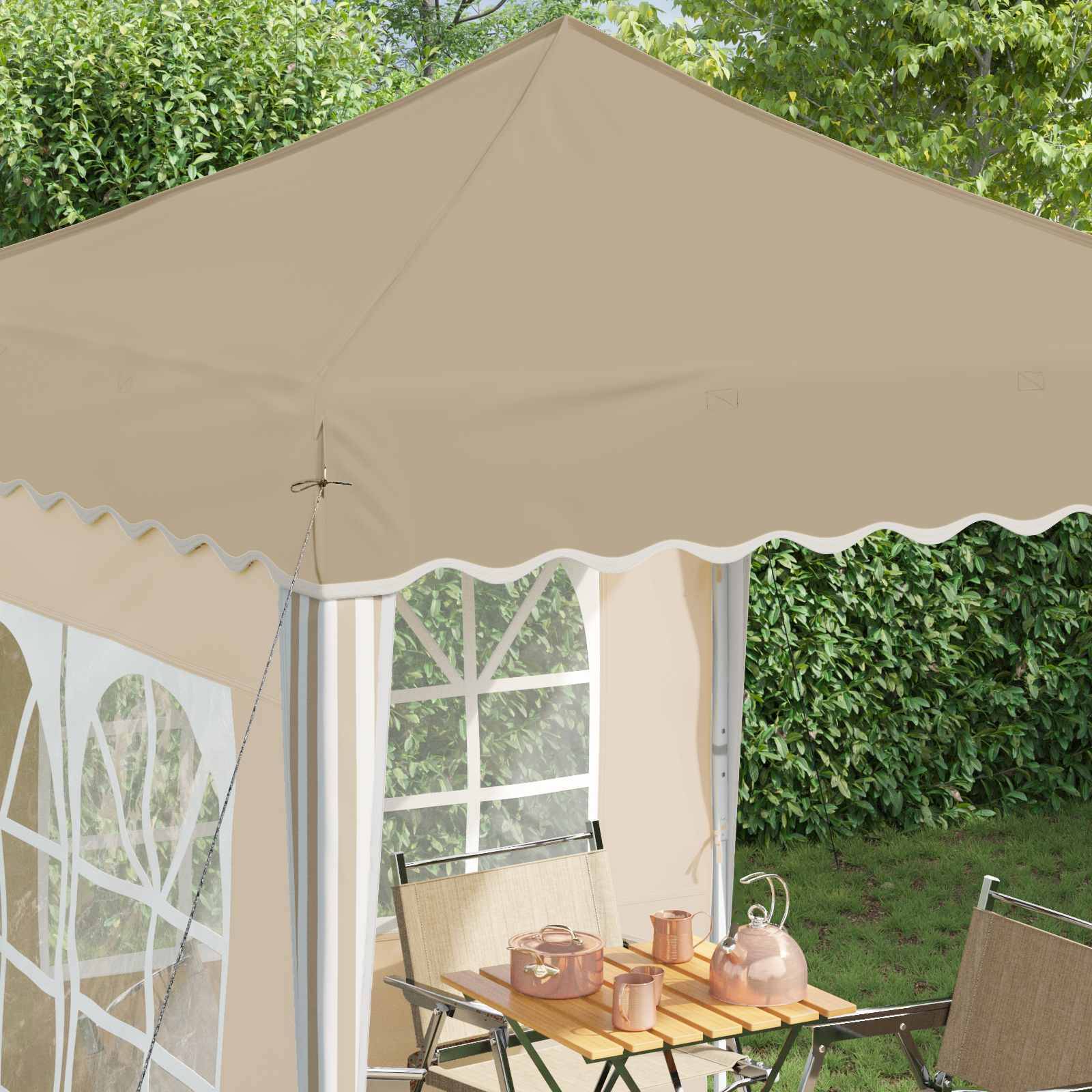 vidaXL Pop-up Partyzelt Creme 195 x 195 x 245 cm Oxford-Stoff