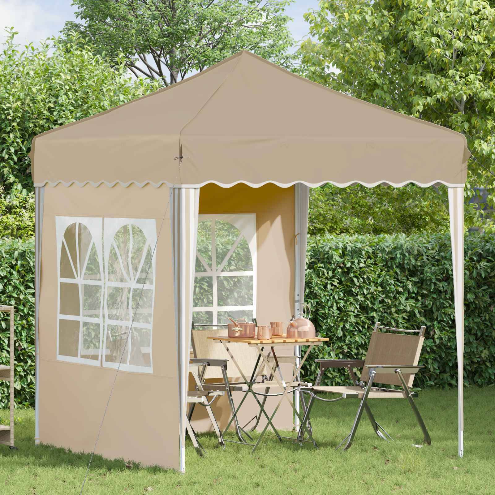 vidaXL Pop-up Partyzelt Creme 195 x 195 x 245 cm Oxford-Stoff