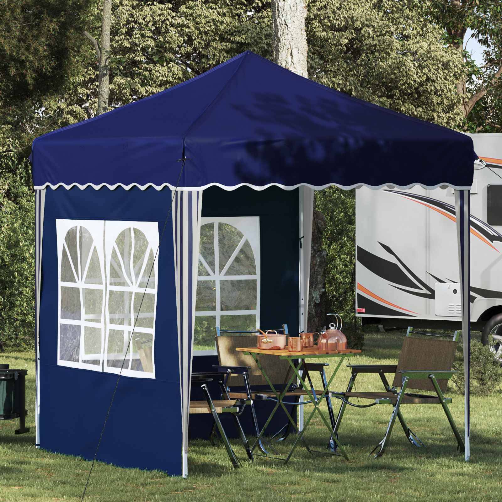 vidaXL Pop-up Partyzelt Blau 195 x 195 x 245 cm Oxford-Stoff