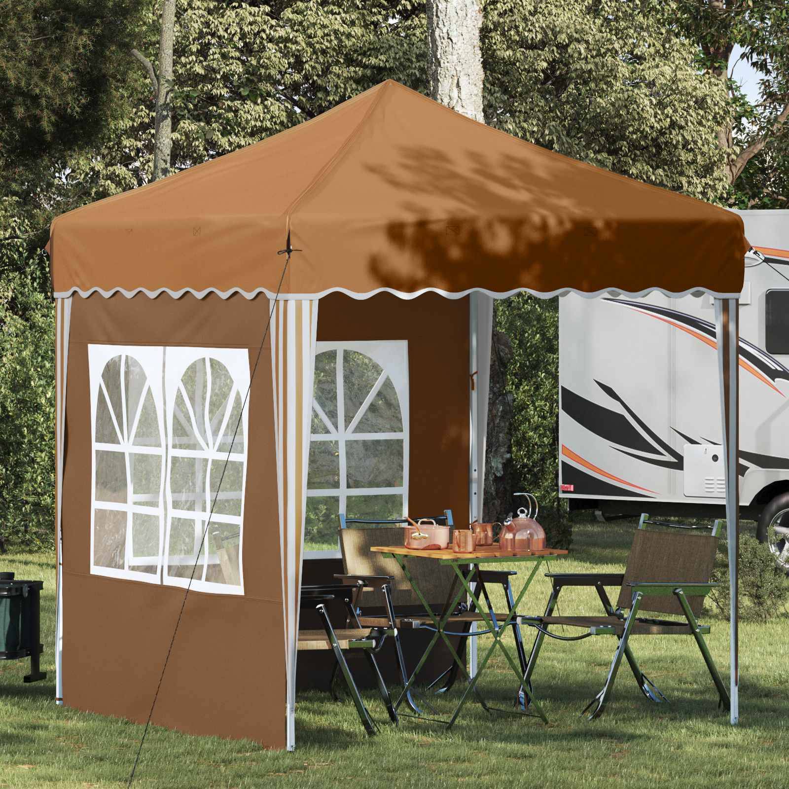vidaXL Pop-up Partyzelt Beige 195 x 195 x 245 cm Oxford-Stoff
