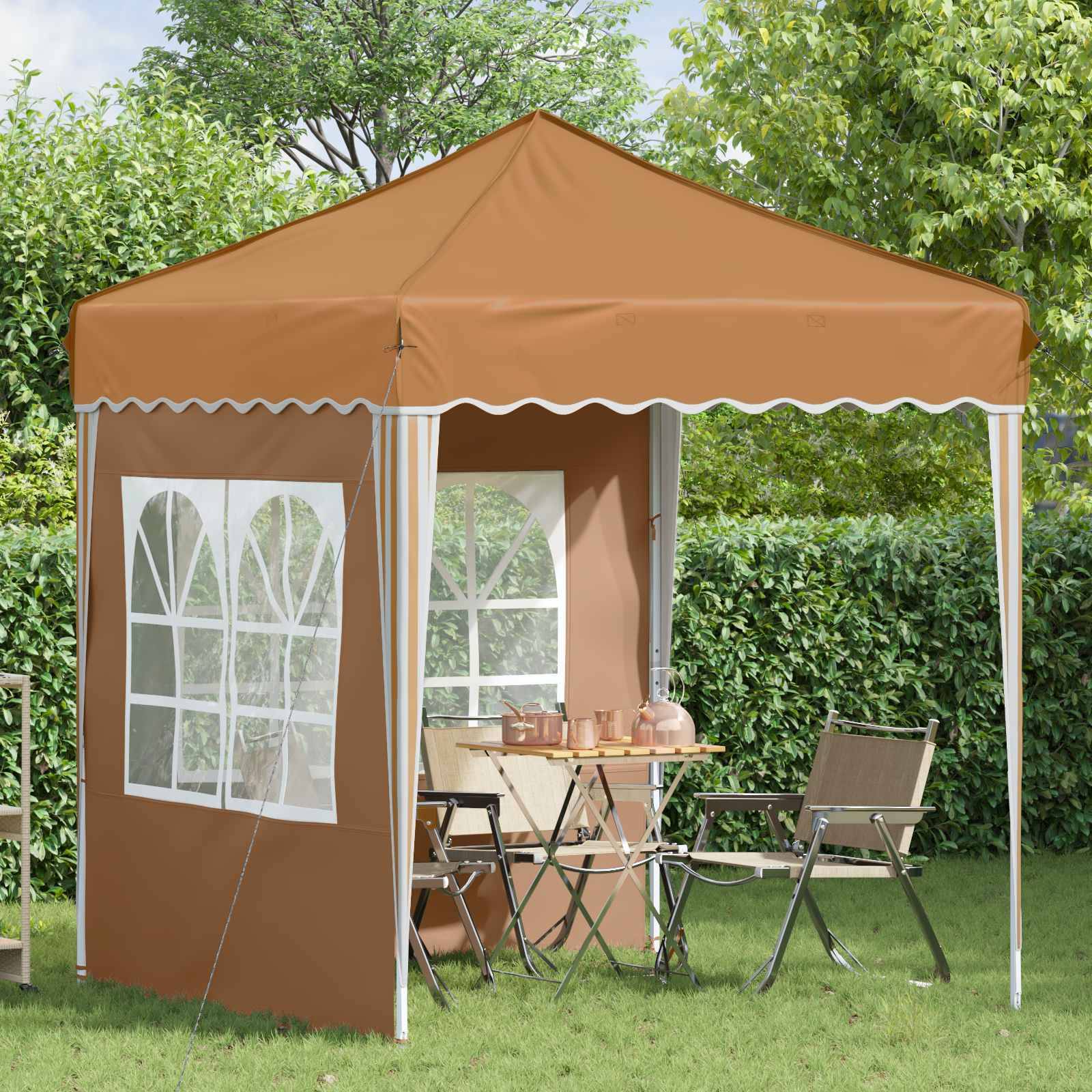 vidaXL Pop-up Partyzelt Beige 195 x 195 x 245 cm Oxford-Stoff