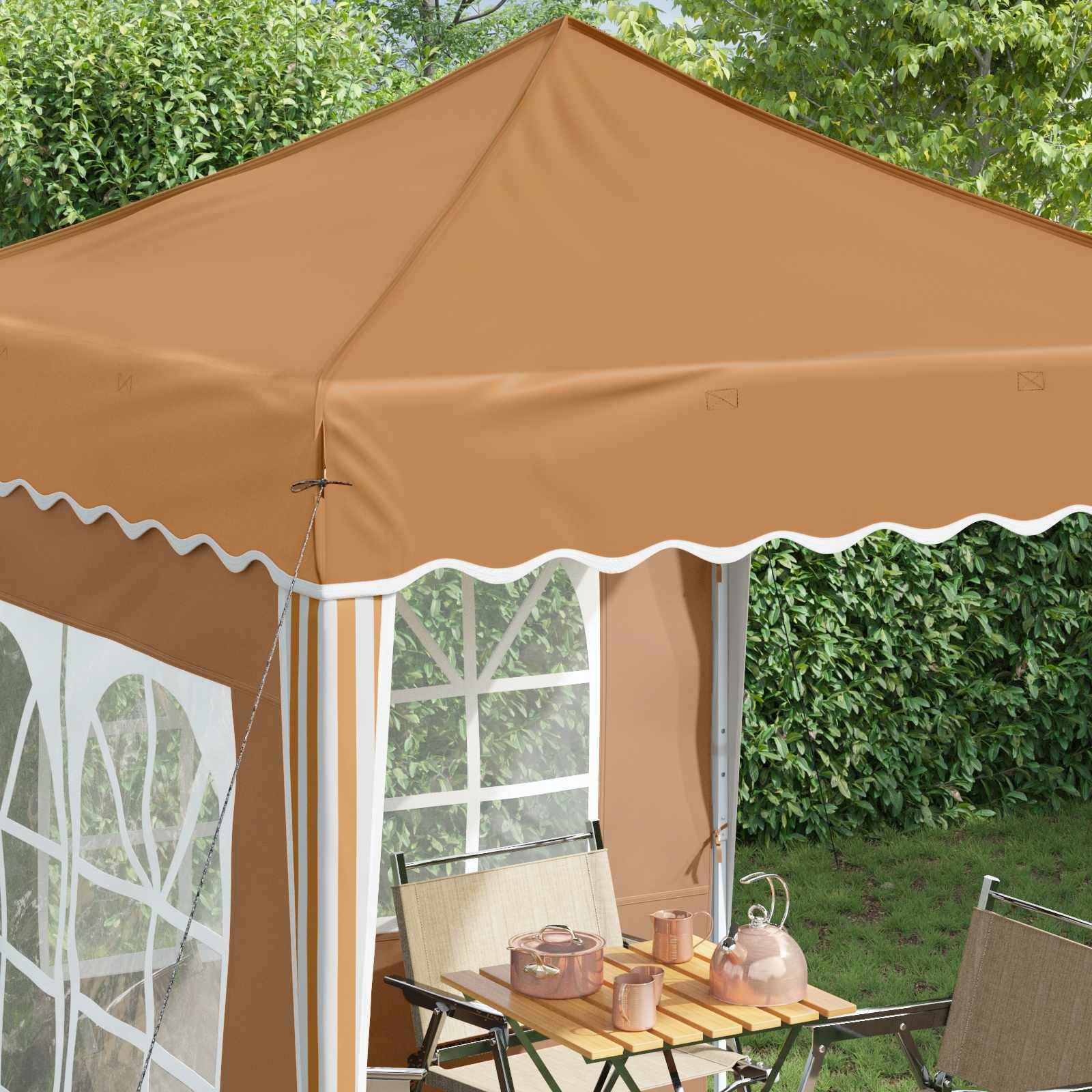vidaXL Pop-up Partyzelt Beige 195 x 195 x 245 cm Oxford-Stoff