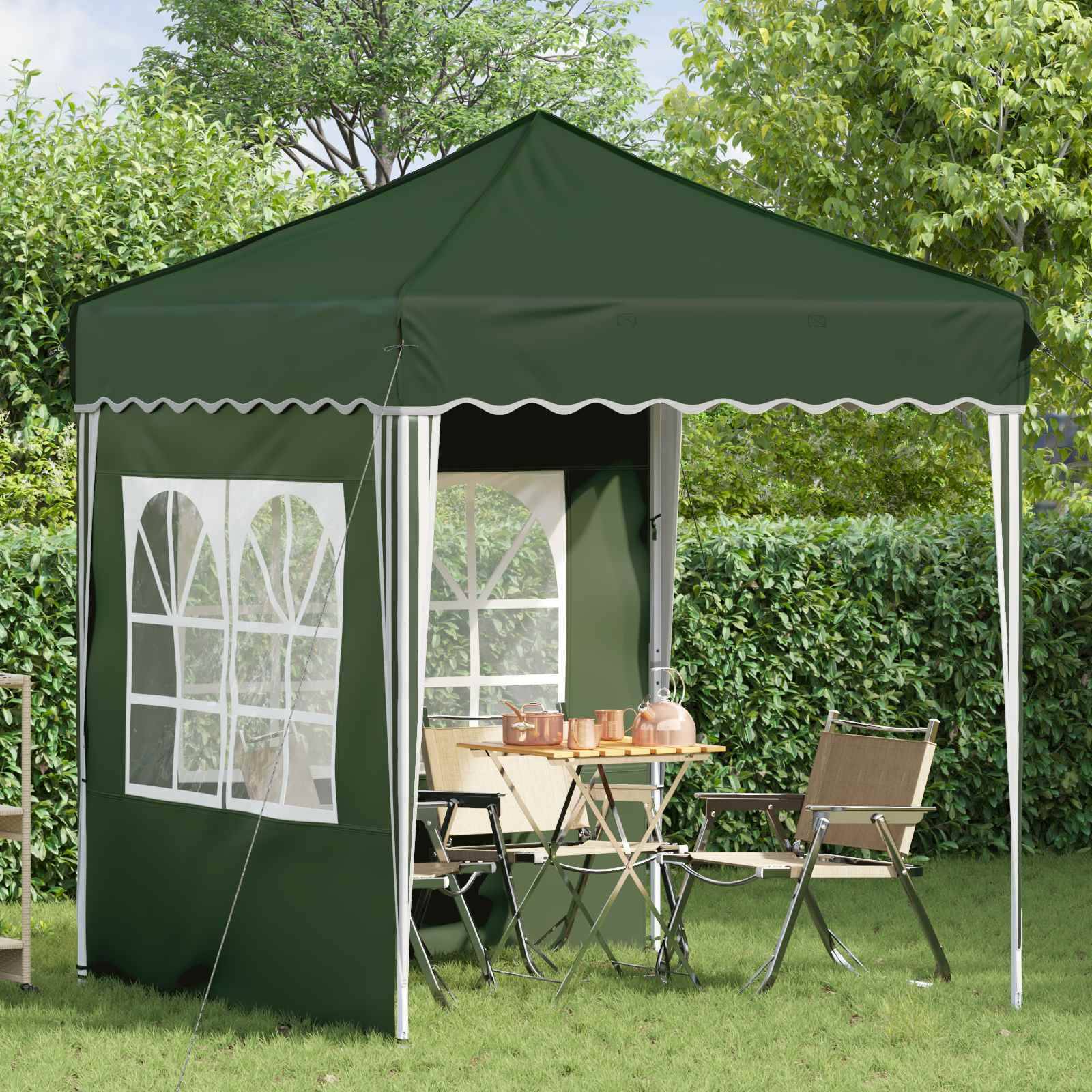 vidaXL Pop-up Partyzelt Grün 195 x 195 x 245 cm Oxford-Stoff