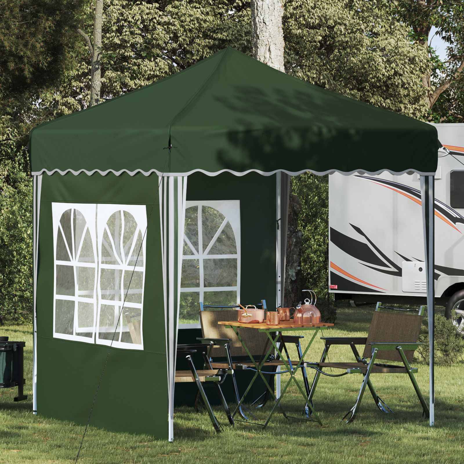 vidaXL Pop-up Partyzelt Grün 195 x 195 x 245 cm Oxford-Stoff
