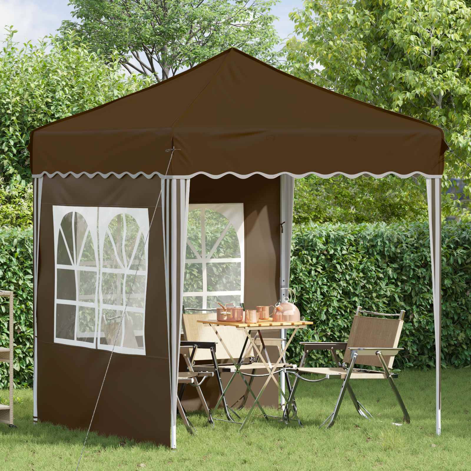 vidaXL Pop-up Partyzelt Taupe 195 x 195 x 245 cm Oxford-Stoff