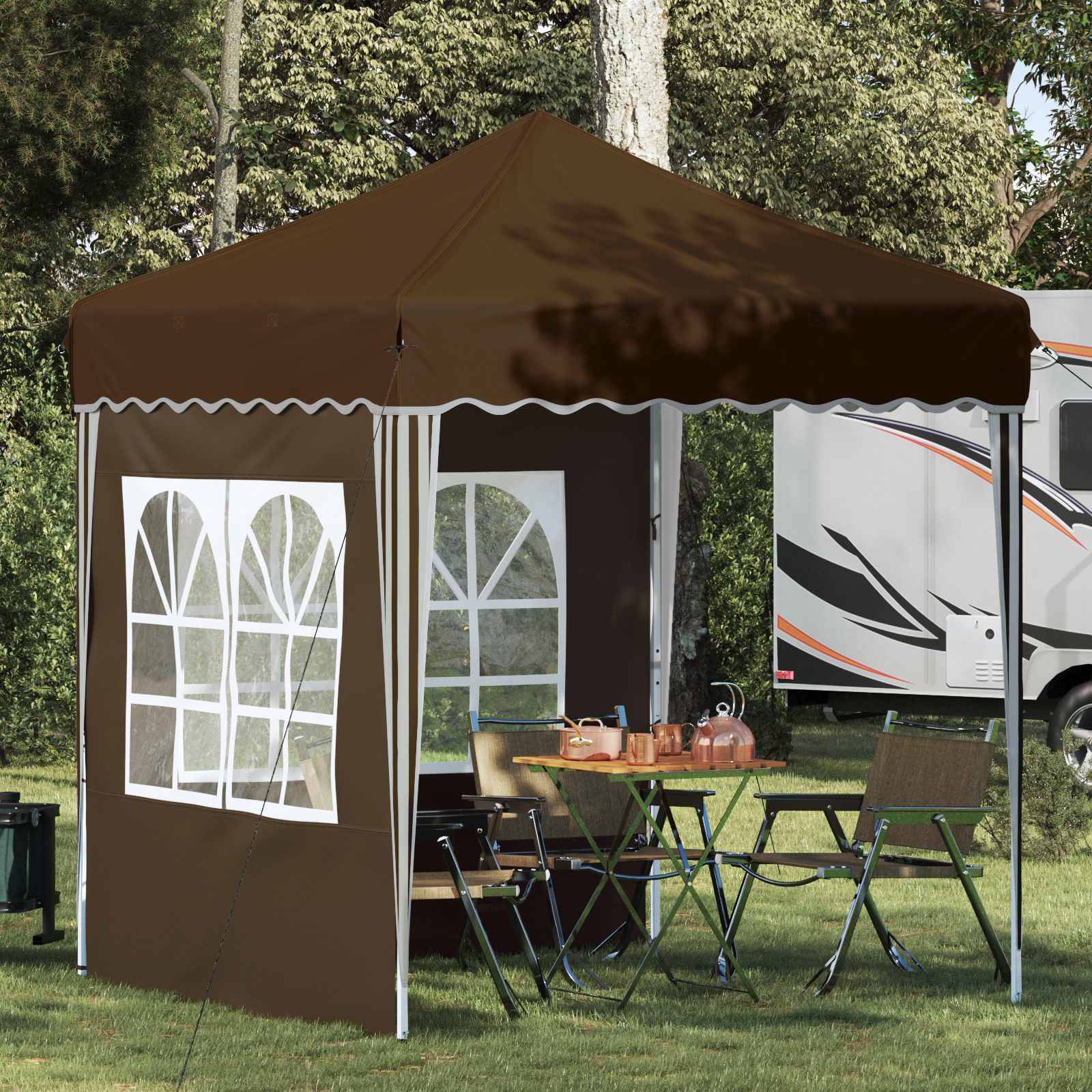 vidaXL Pop-up Partyzelt Taupe 195 x 195 x 245 cm Oxford-Stoff