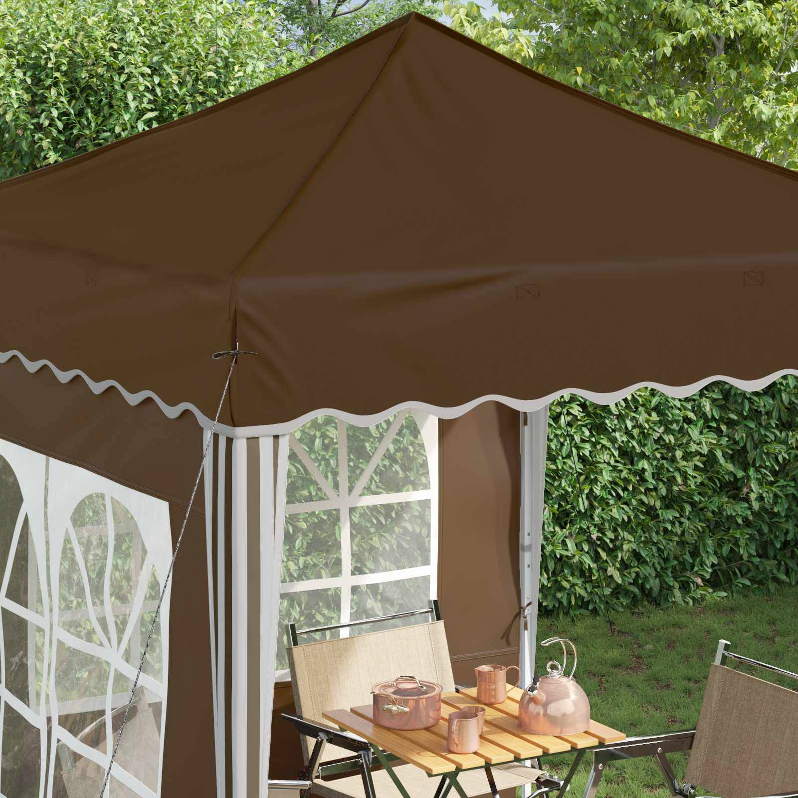 vidaXL Pop-up Partyzelt Taupe 195 x 195 x 245 cm Oxford-Stoff