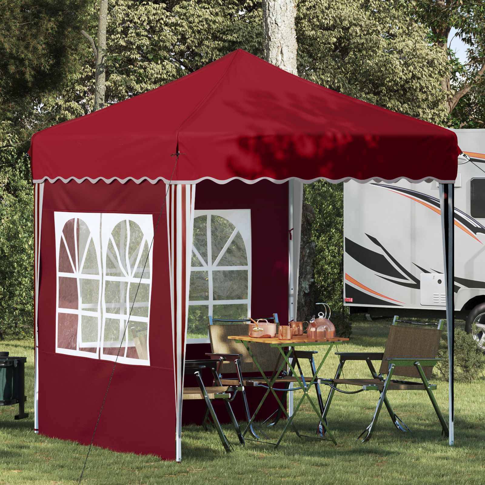 vidaXL Pop-up Partyzelt Bordeauxrot 195 x 195 x 245 cm