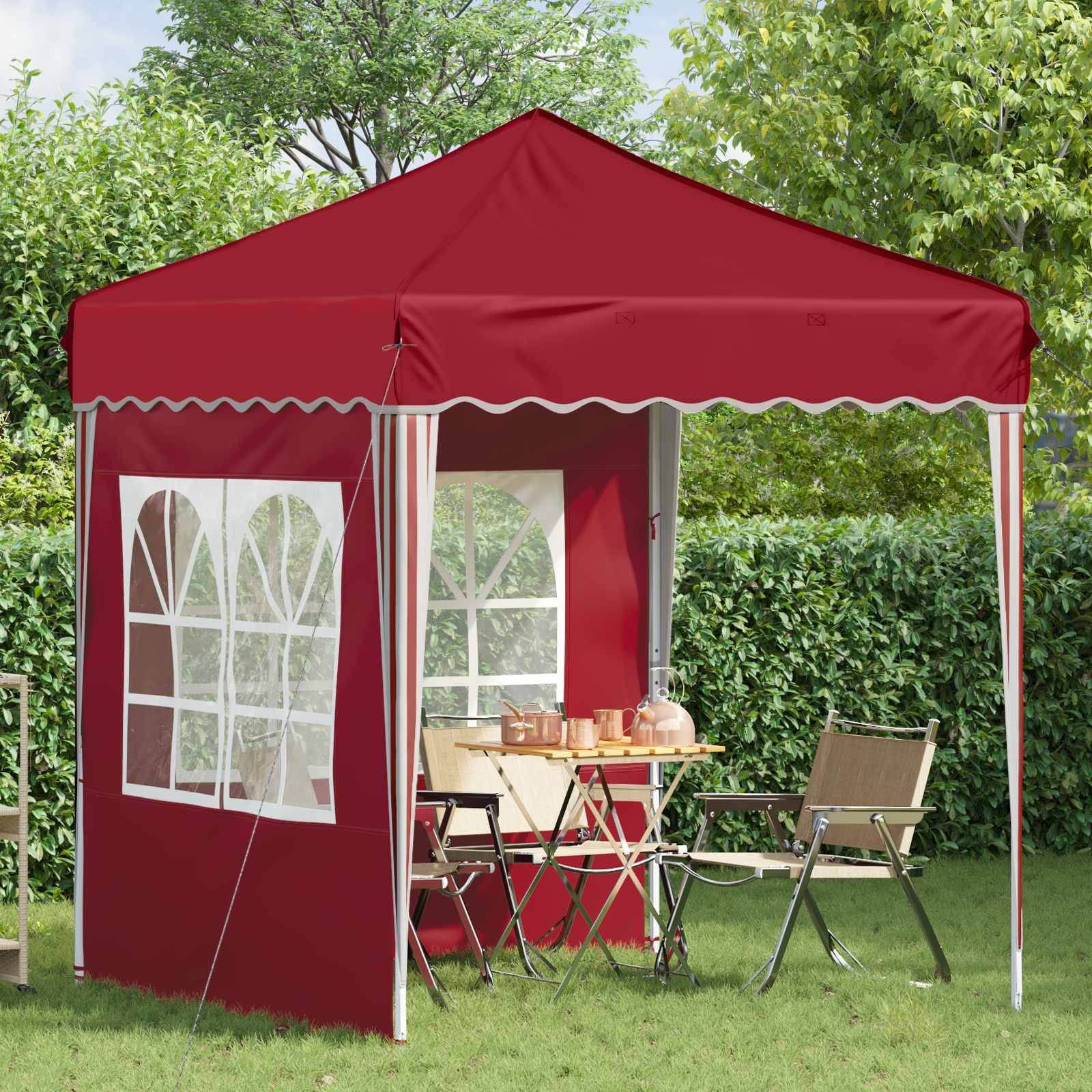 vidaXL Pop-up Partyzelt Bordeauxrot 195 x 195 x 245 cm