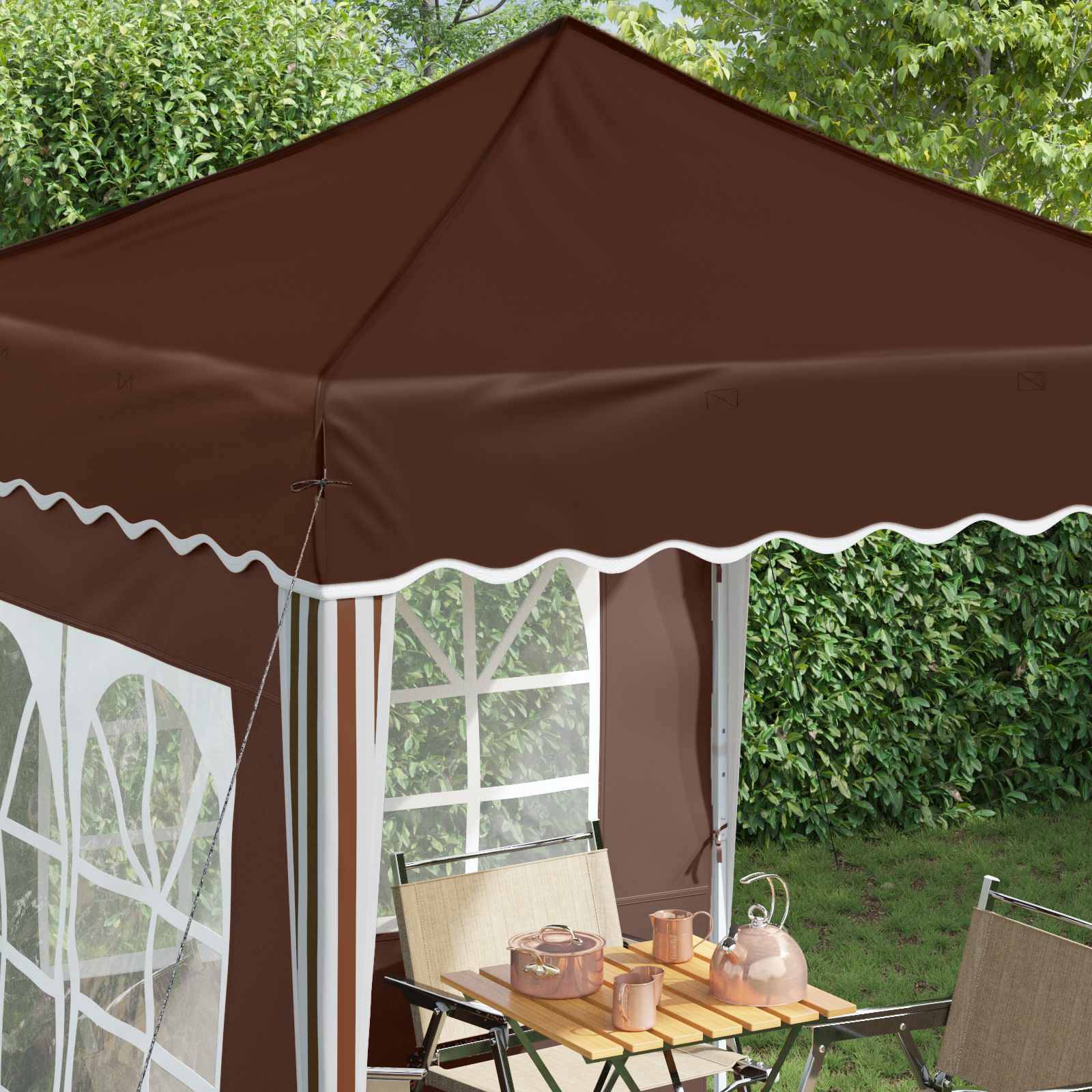 vidaXL Pop-up Partyzelt Braun 195 x 195 x 245 cm Oxford-Stoff