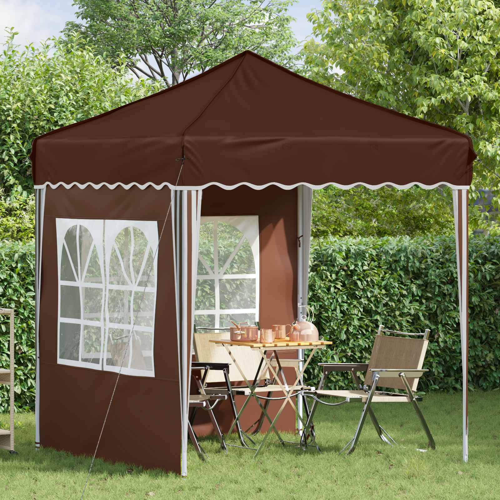 vidaXL Pop-up Partyzelt Braun 195 x 195 x 245 cm Oxford-Stoff