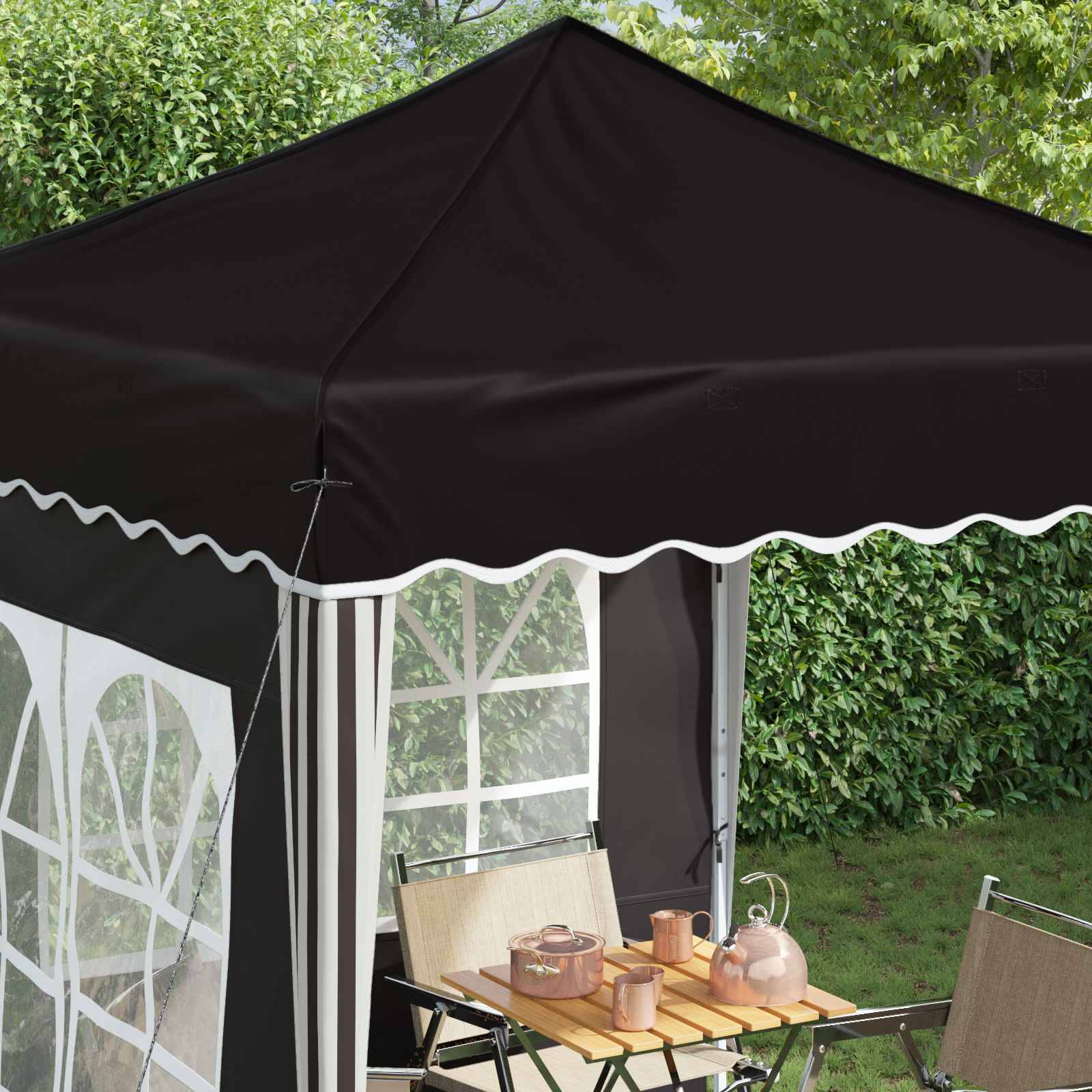 vidaXL Pop-up Partyzelt Schwarz 195 x 195 x 245 cm