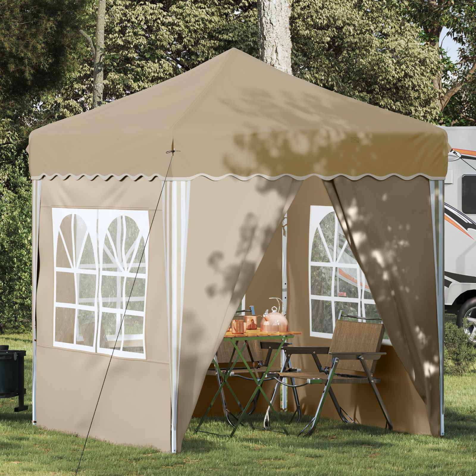 vidaXL Pop-up Partyzelt Creme 195 x 195 x 245 cm