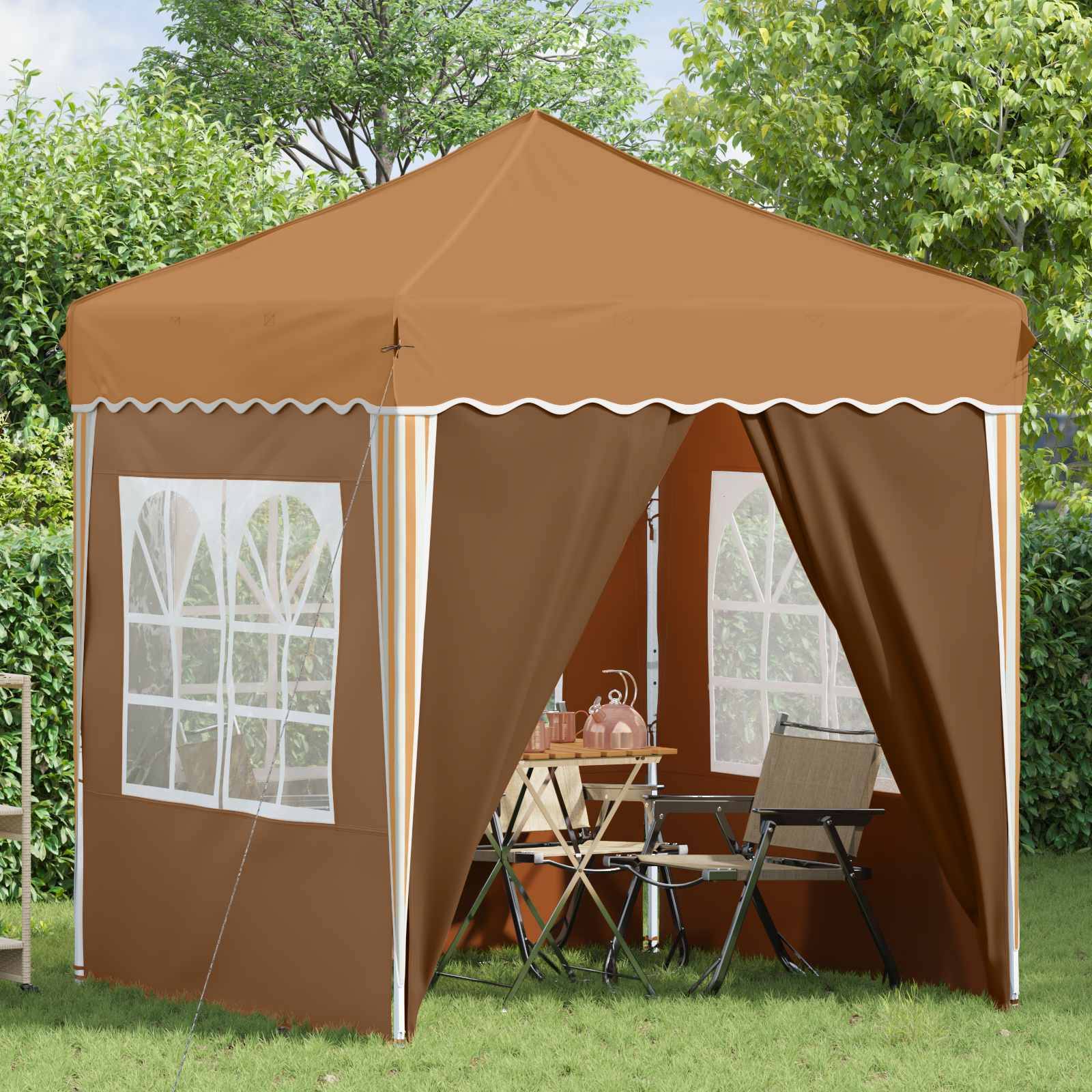 vidaXL Pop-up Partyzelt Beige 195 x 195 x 245 cm Oxford-Stoff