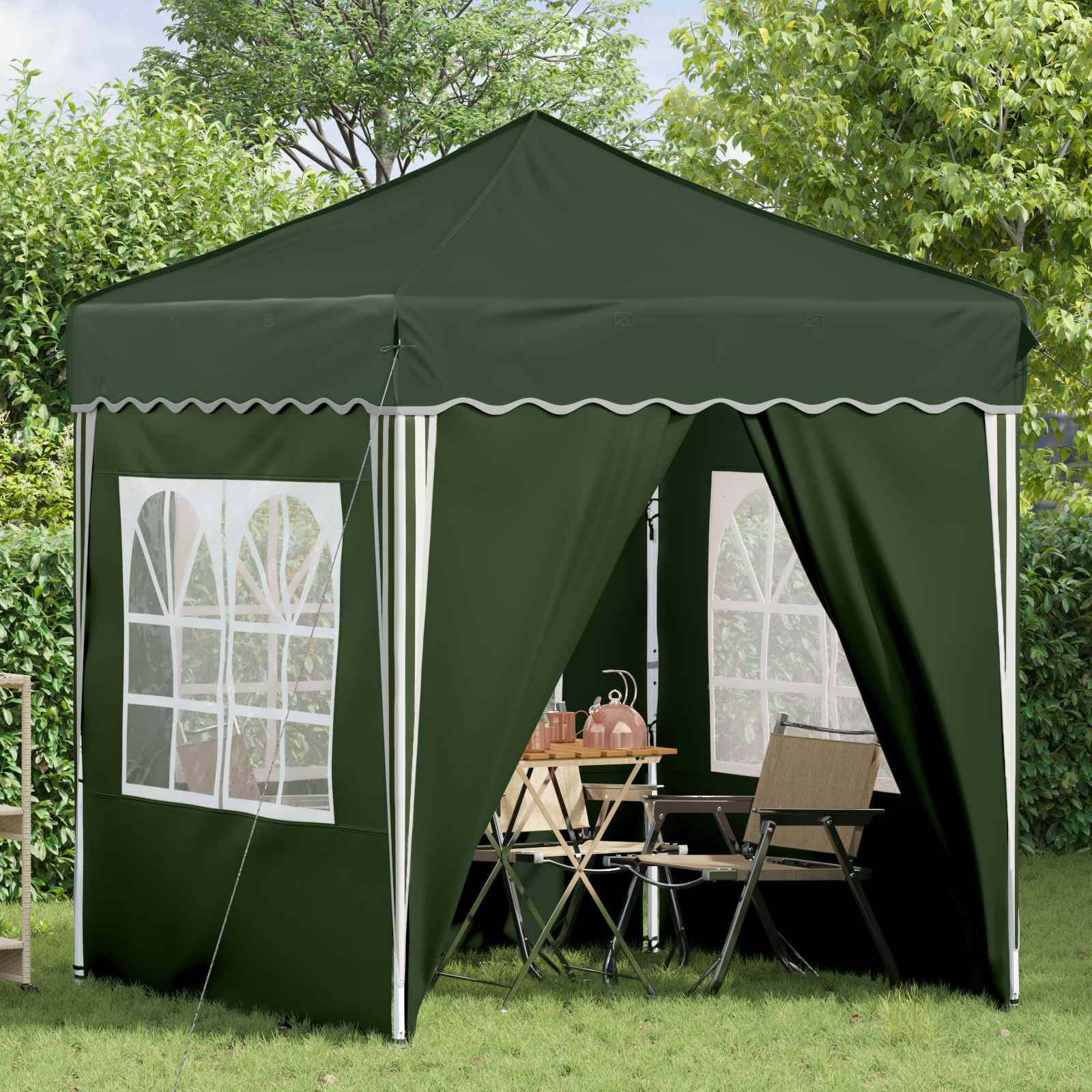 vidaXL Pop-up Partyzelt Grün 195 x 195 x 245 cm Oxford-Stoff
