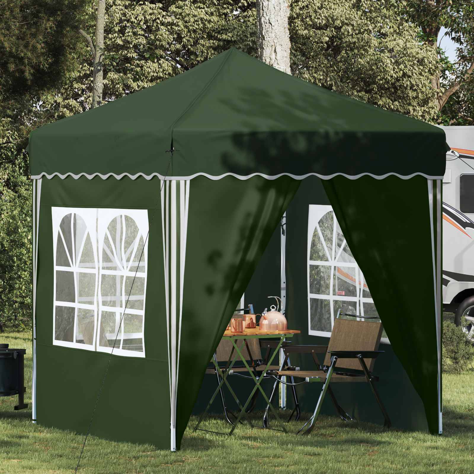 vidaXL Pop-up Partyzelt Grün 195 x 195 x 245 cm Oxford-Stoff