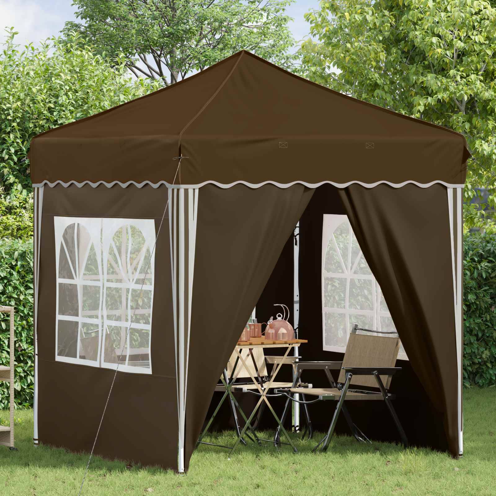 vidaXL Pop-up Partyzelt Taupe 195 x 195 x 245 cm Oxford-Stoff