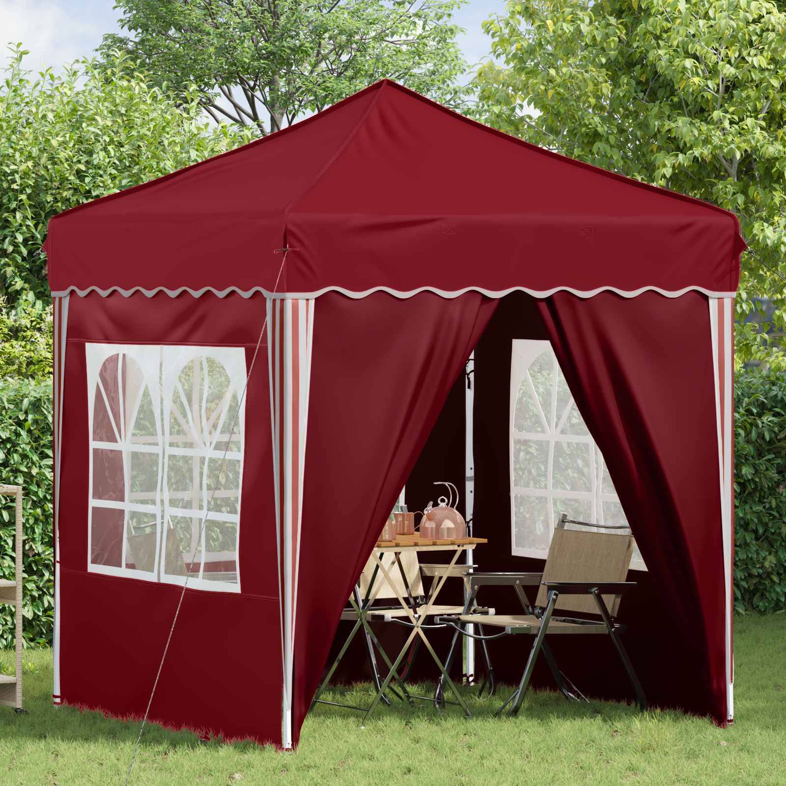 vidaXL Pop-up Partyzelt Bordeauxrot 195 x 195 x 245 cm Oxford-Stoff