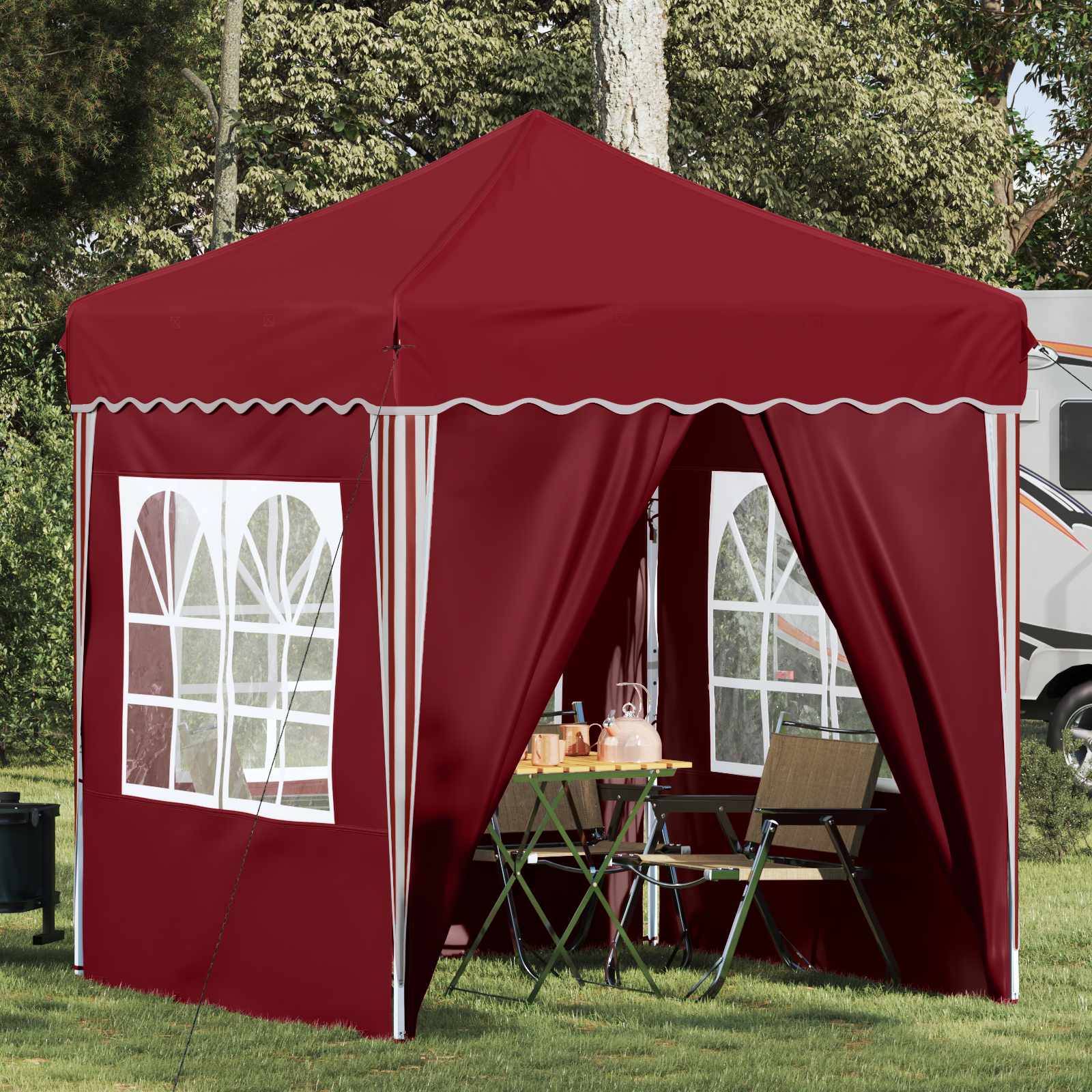vidaXL Pop-up Partyzelt Bordeauxrot 195 x 195 x 245 cm Oxford-Stoff