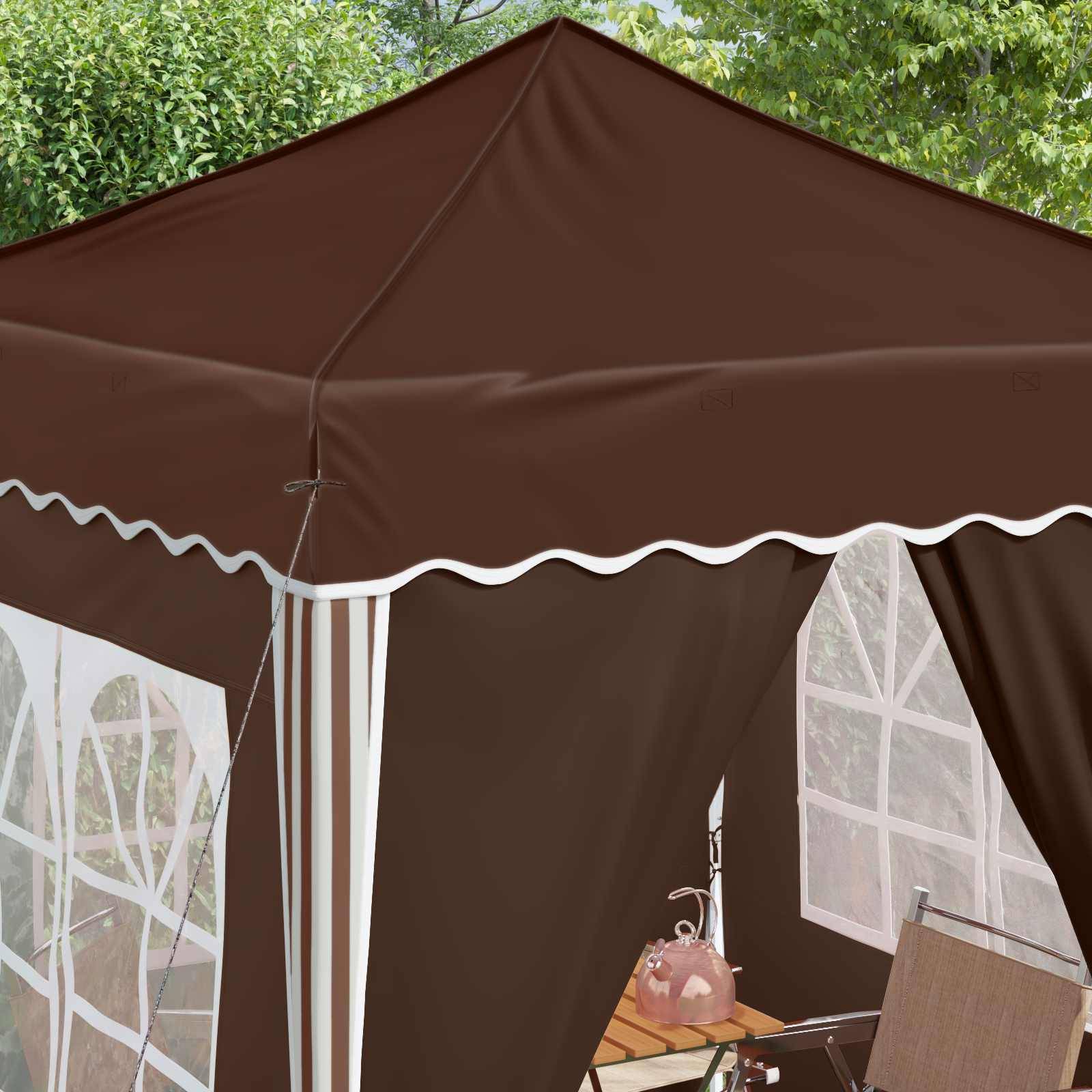 vidaXL Pop-up Partyzelt Braun 195 x 195 x 245 cm Oxford-Stoff