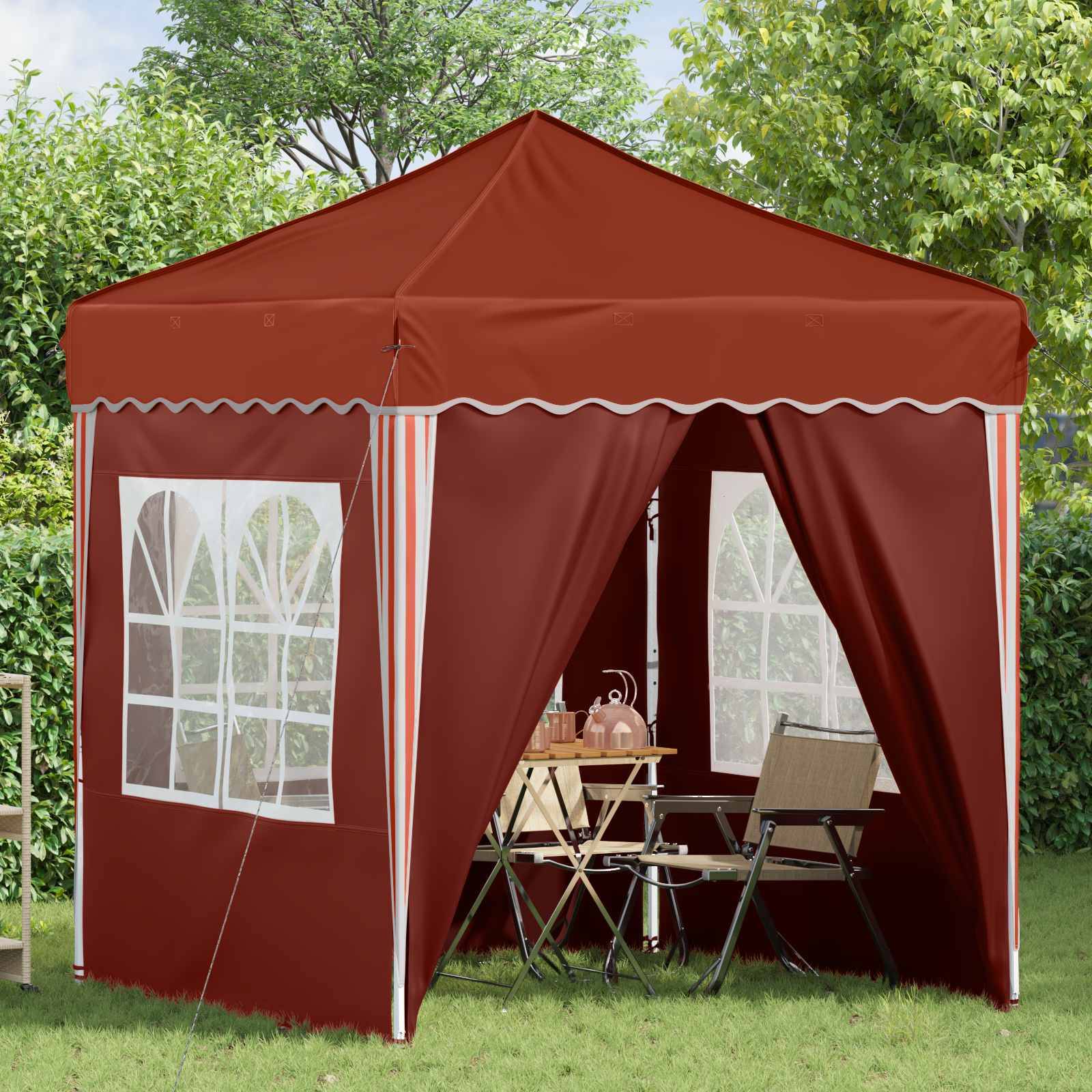 vidaXL Pop-up Partyzelt Terrakotta 195 x 195 x 245 cm Oxford-Stoff