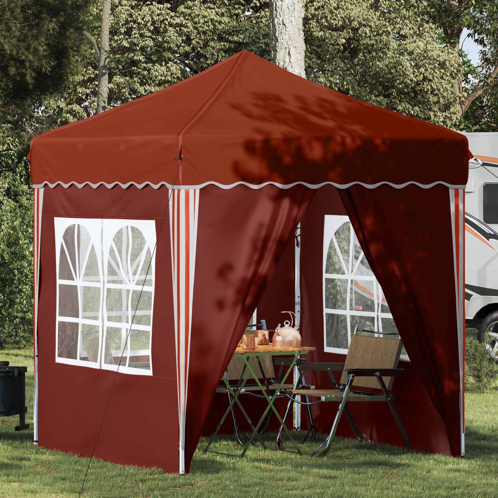 vidaXL Pop-up Partyzelt Terrakotta 195 x 195 x 245 cm Oxford-Stoff
