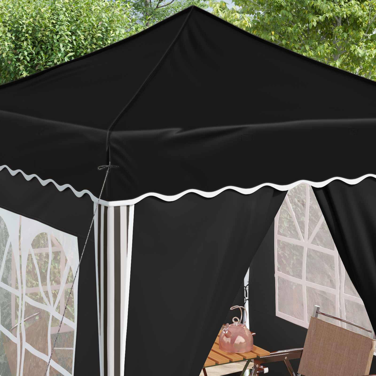 vidaXL Pop-up Partyzelt Schwarz 195 x 195 x 245 cm Oxford-Stoff