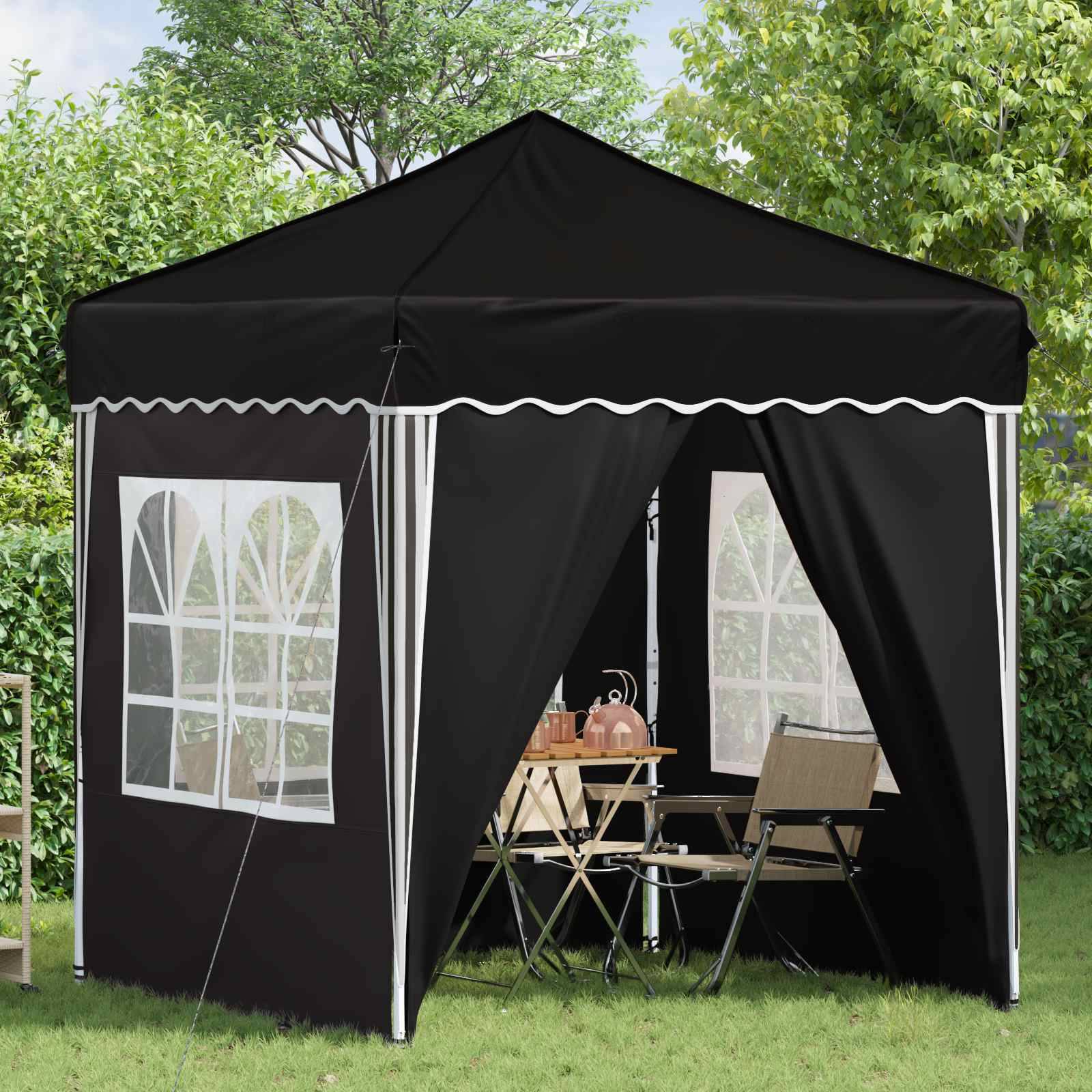 vidaXL Pop-up Partyzelt Schwarz 195 x 195 x 245 cm Oxford-Stoff