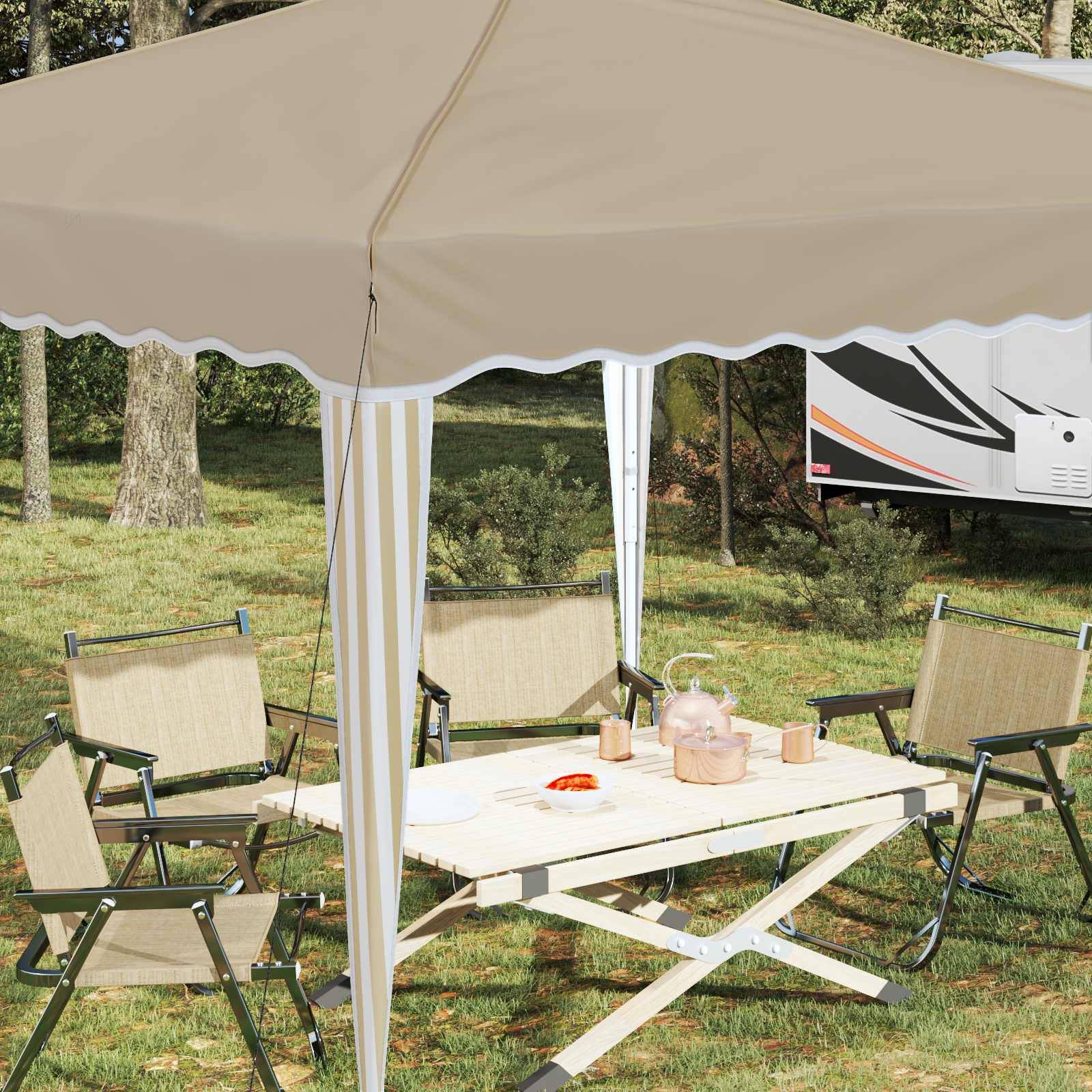 vidaXL Pop-up Partyzelt Creme 288 x 288 x 245 cm Oxford-Stoff