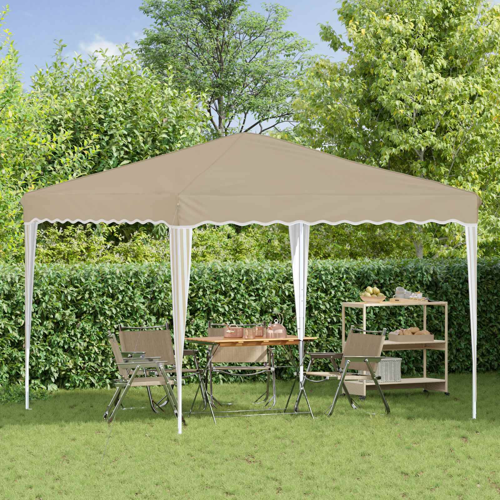 vidaXL Pop-up Partyzelt Creme 288 x 288 x 245 cm Oxford-Stoff