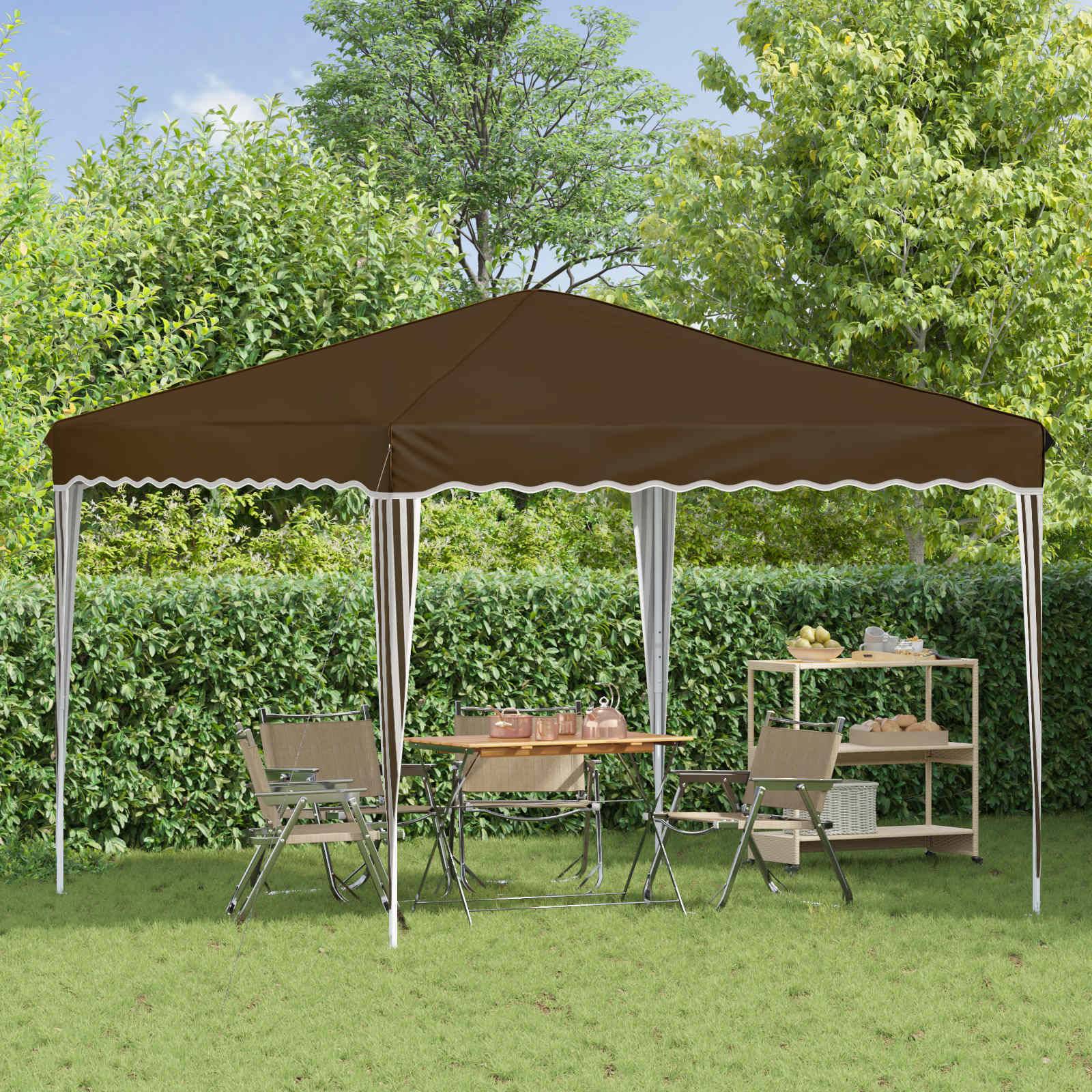 vidaXL Pop-up Partyzelt Taupe 288 x 288 x 245 cm Oxford-Stoff