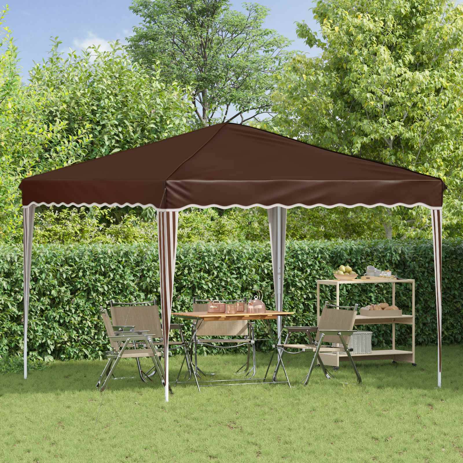 vidaXL Pop-up Partyzelt Braun 288 x 288 x 245 cm Oxford-Stoff