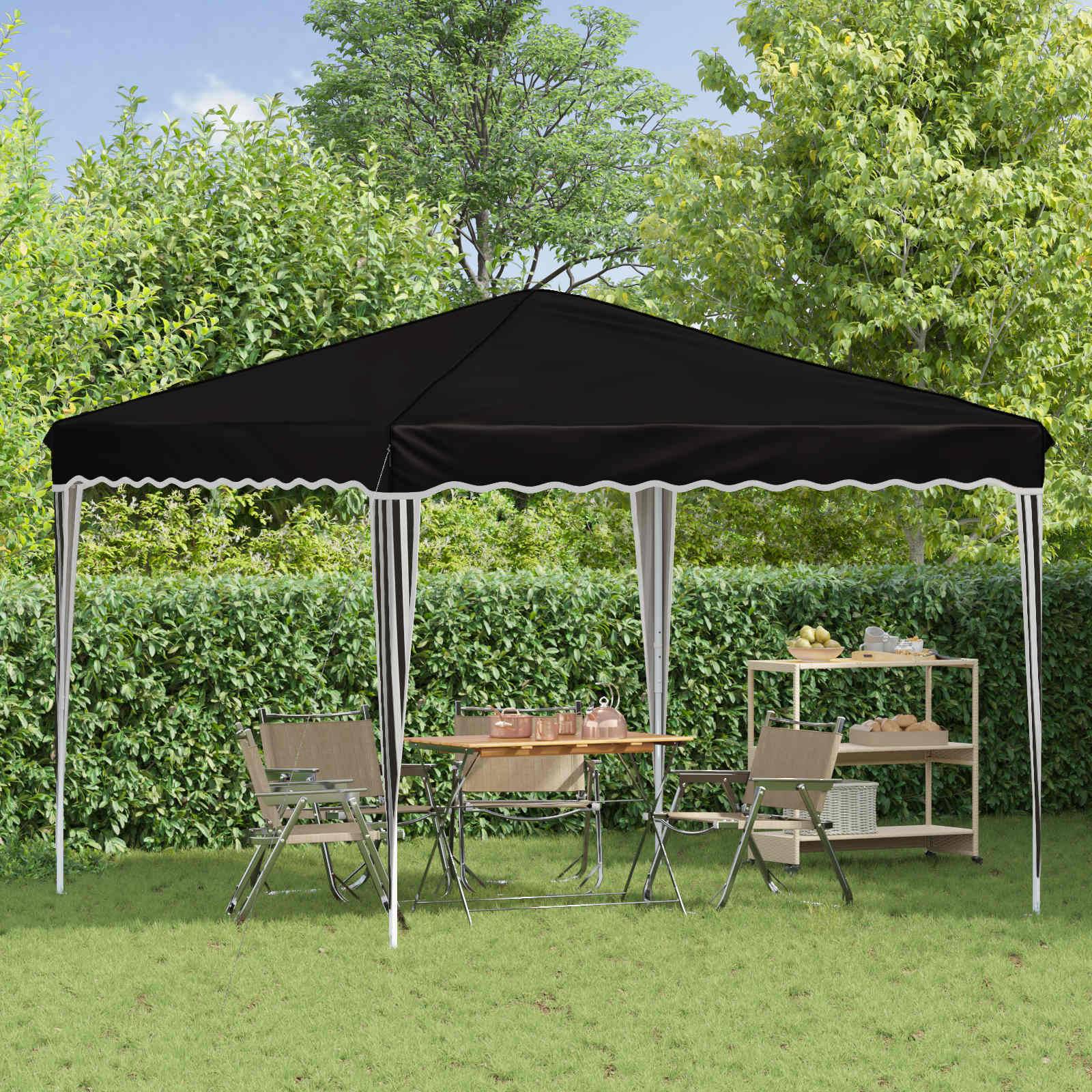 vidaXL Pop-up Partyzelt Schwarz 288 x 288 x 245 cm Oxford-Stoff