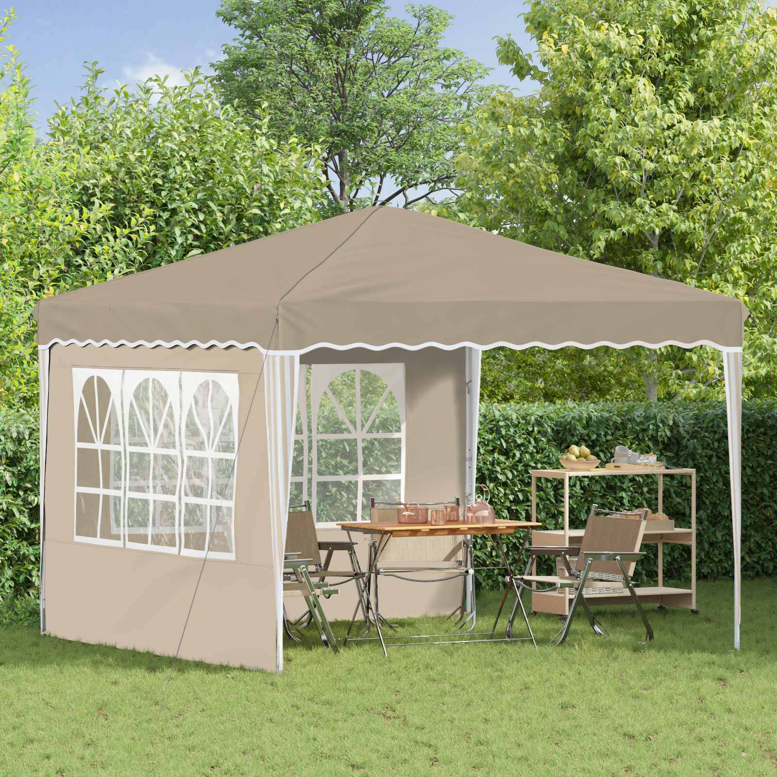 vidaXL Pop-up Partyzelt Creme 288 x 288 x 245 cm Oxford-Stoff