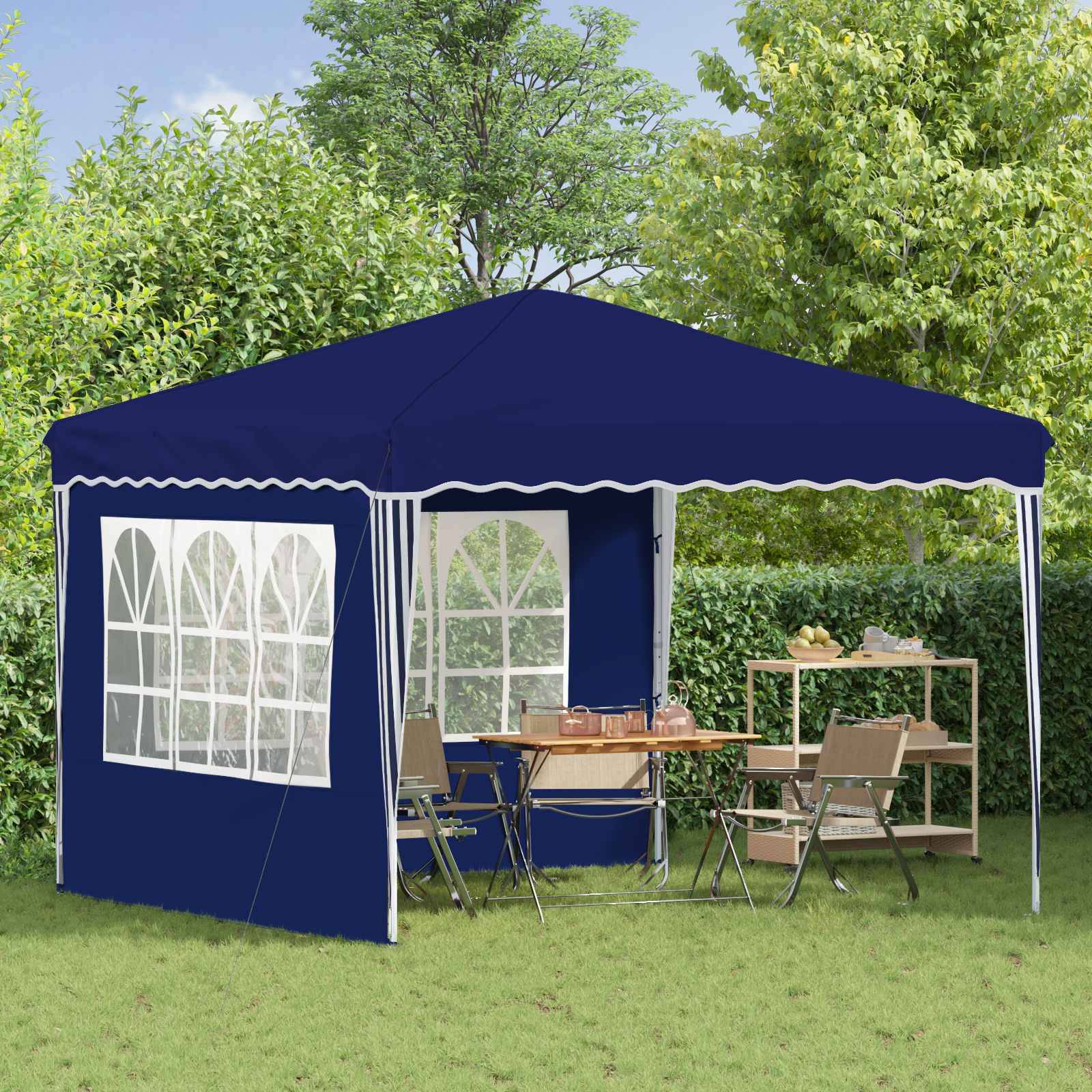 vidaXL Pop-up Partyzelt Blau 288 x 288 x 245 cm Oxford-Stoff