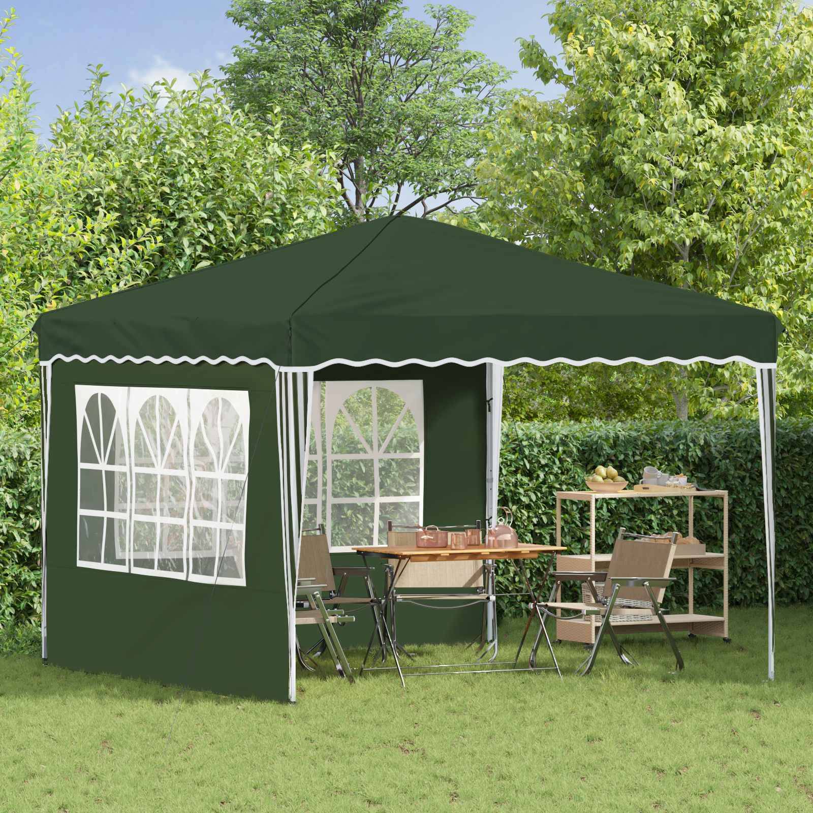 vidaXL Pop-up Partyzelt Grün 288 x 288 x 245 cm Oxford-Stoff