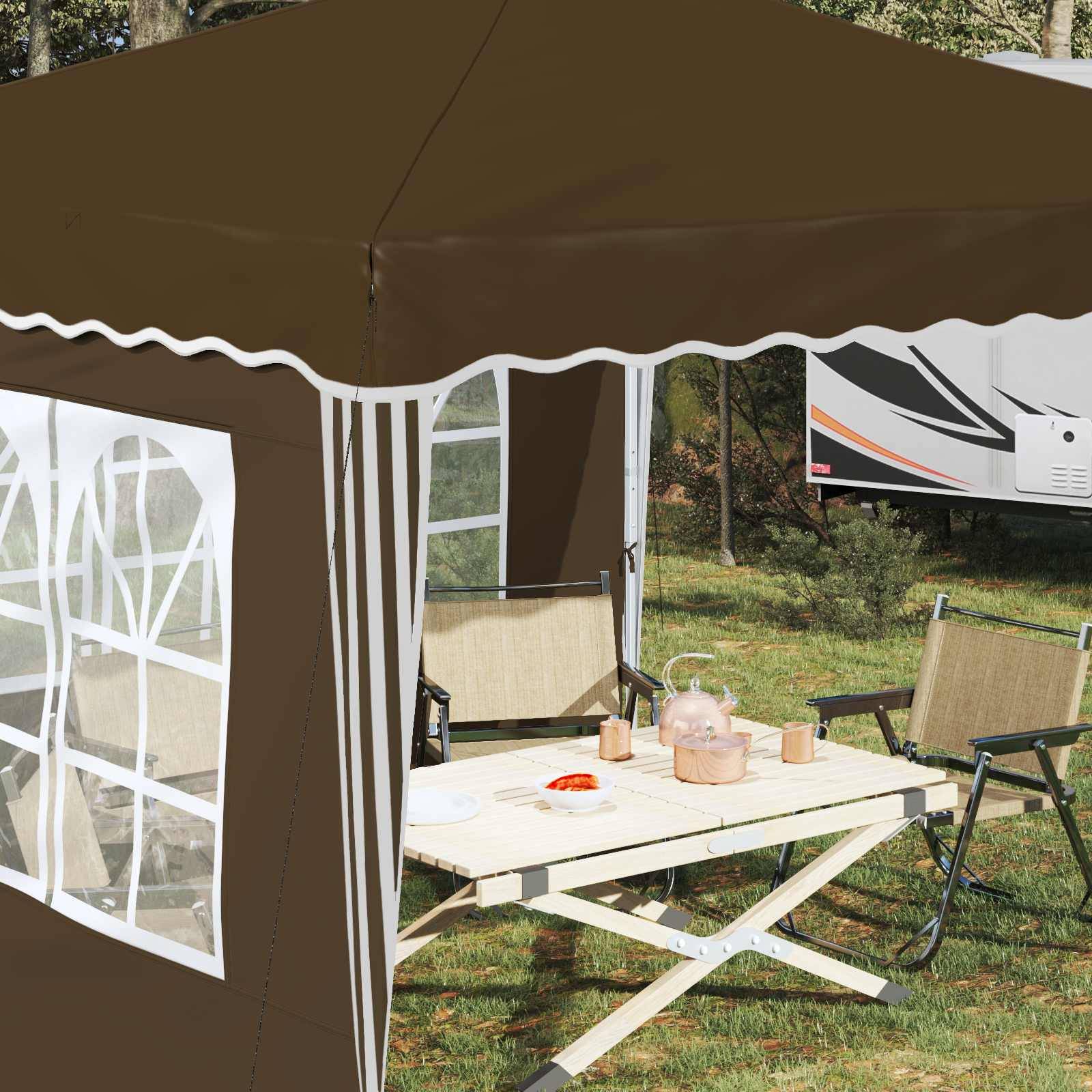 vidaXL Pop-up Partyzelt Taupe 288 x 288 x 245 cm Oxford-Stoff