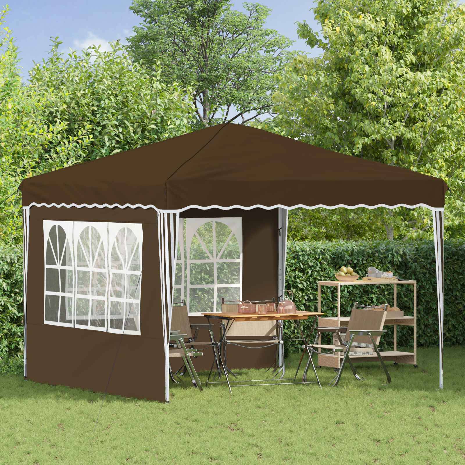 vidaXL Pop-up Partyzelt Taupe 288 x 288 x 245 cm Oxford-Stoff