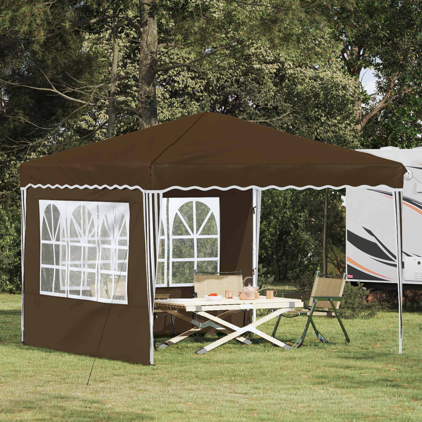 vidaXL Pop-up Partyzelt Taupe 288 x 288 x 245 cm Oxford-Stoff