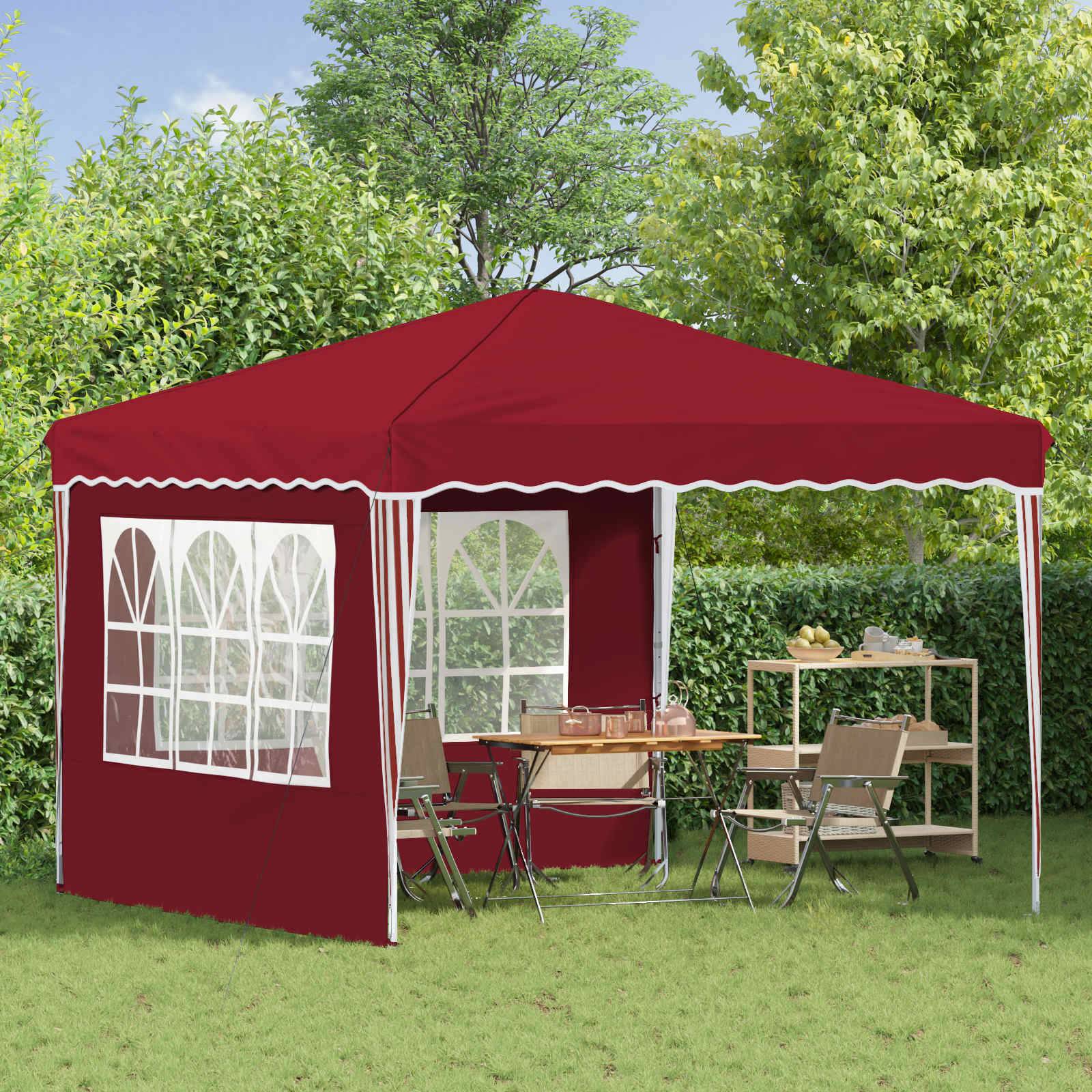 vidaXL Pop-up Partyzelt Bordeauxrot 288 x 288 x 245 cm Oxford-Stoff