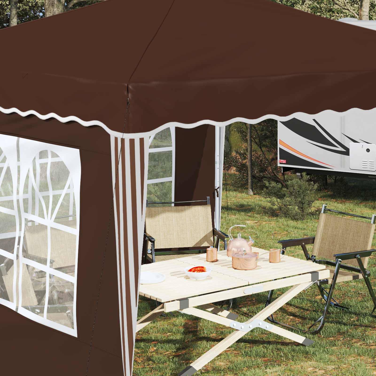 vidaXL Pop-up Partyzelt Braun 288 x 288 x 245 cm Oxford-Stoff