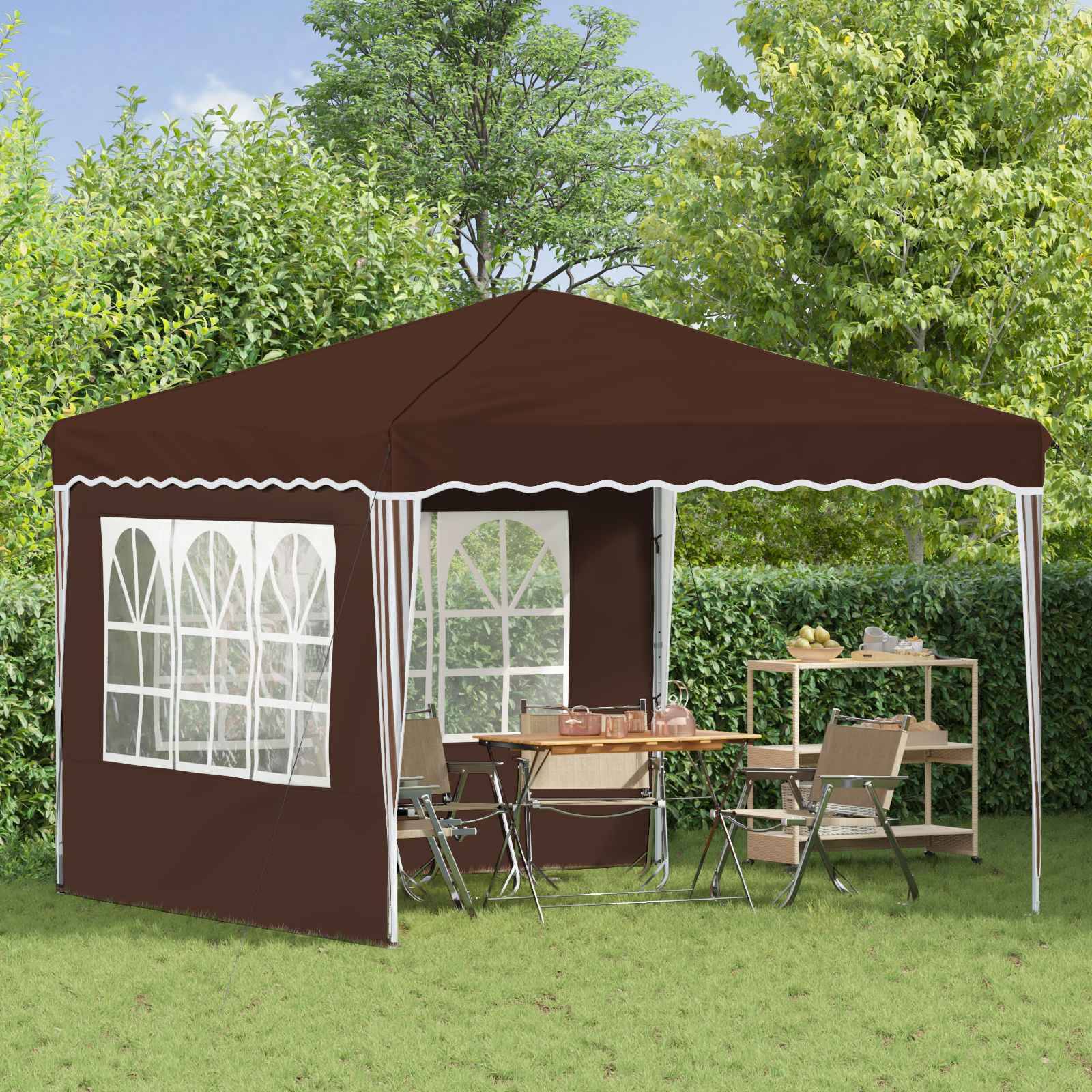 vidaXL Pop-up Partyzelt Braun 288 x 288 x 245 cm Oxford-Stoff