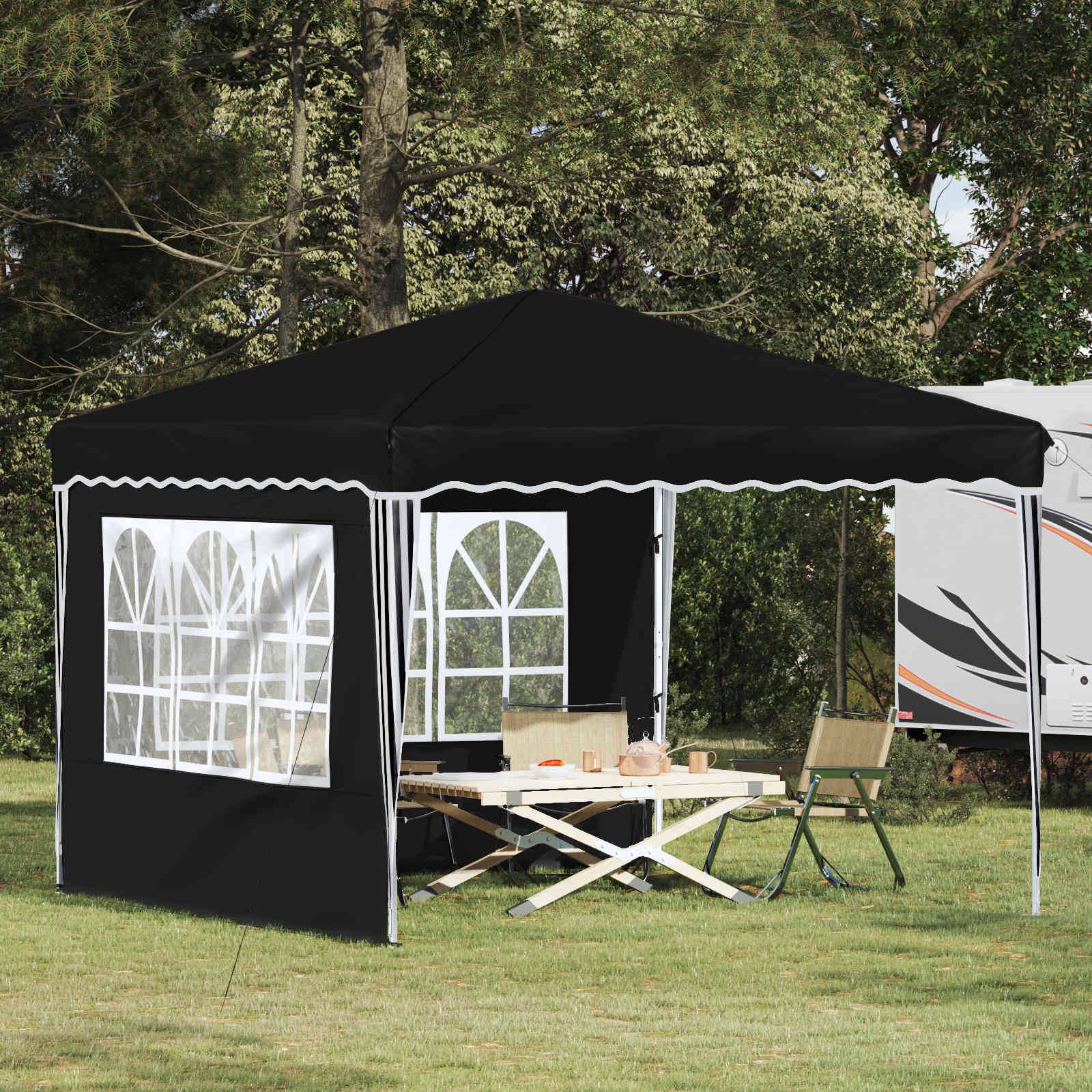 vidaXL Pop-up Partyzelt Schwarz 288 x 288 x 245 cm Oxford-Stoff